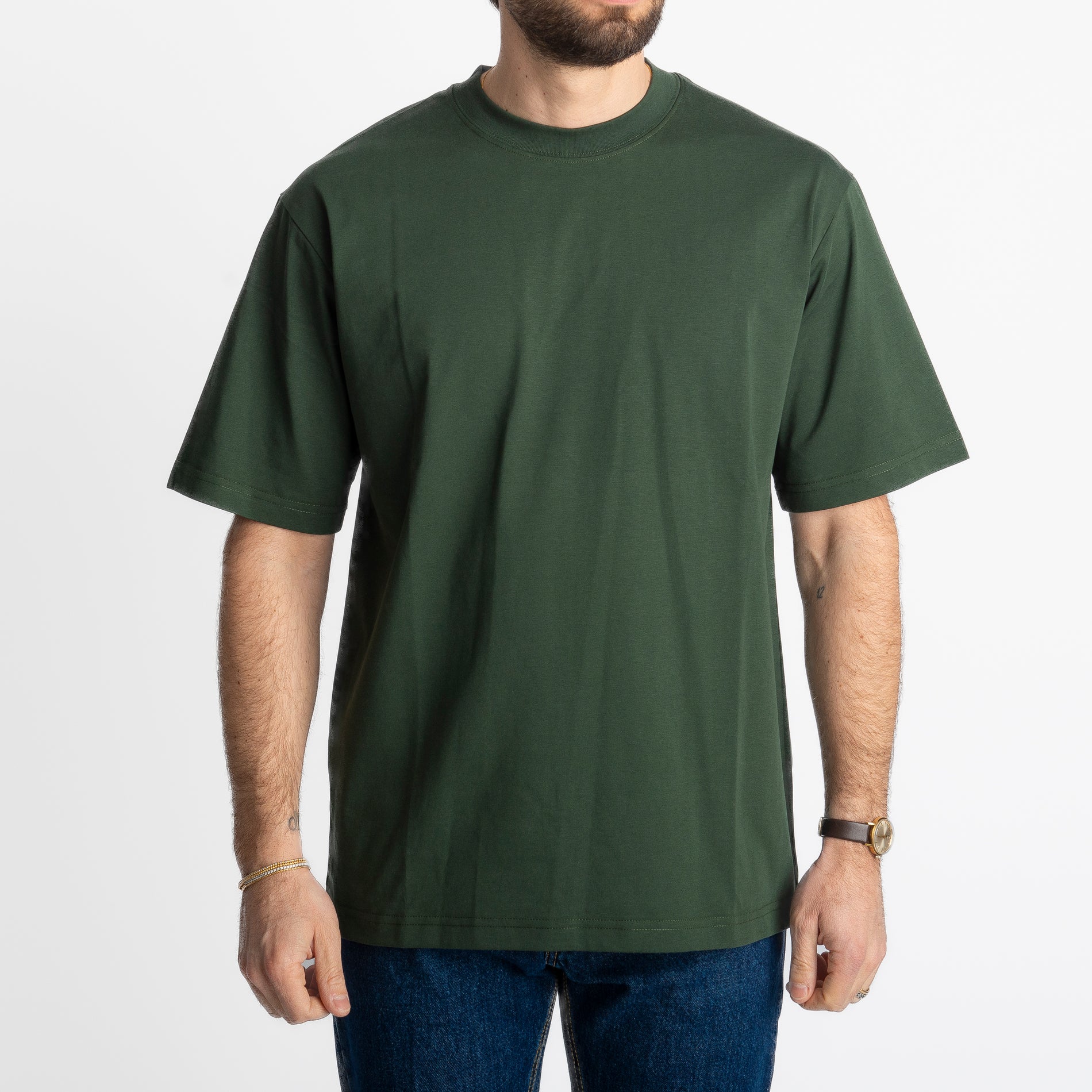 T-shirt Regular in Cotone Verde