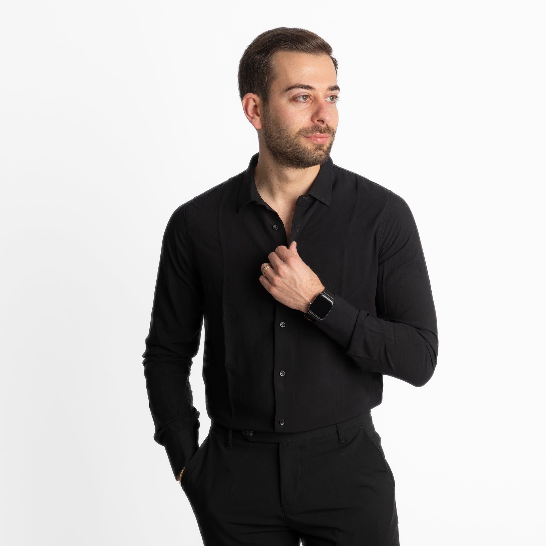 Camicia in Viscosa Nera