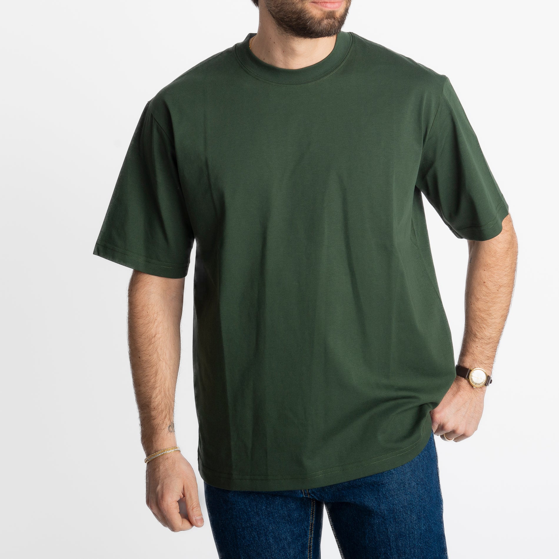 T-shirt Regular in Cotone Verde
