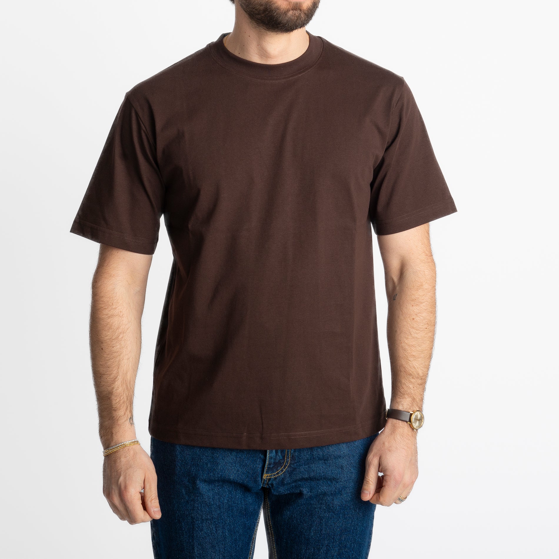 T-shirt Regular in Cotone Testa di Moro