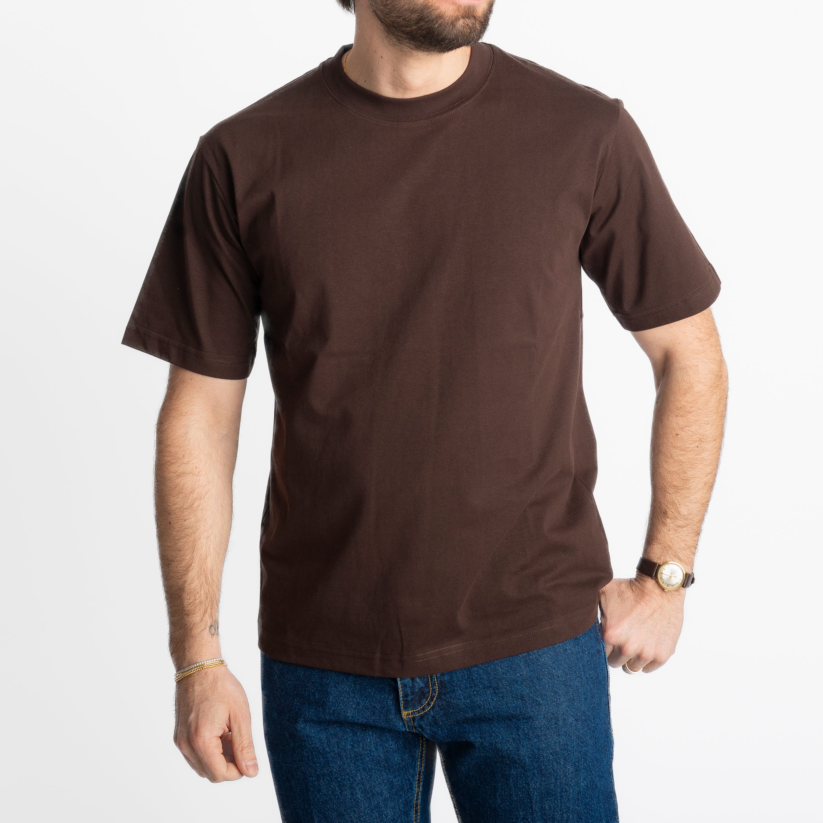 T-shirt Regular in Cotone Testa di Moro