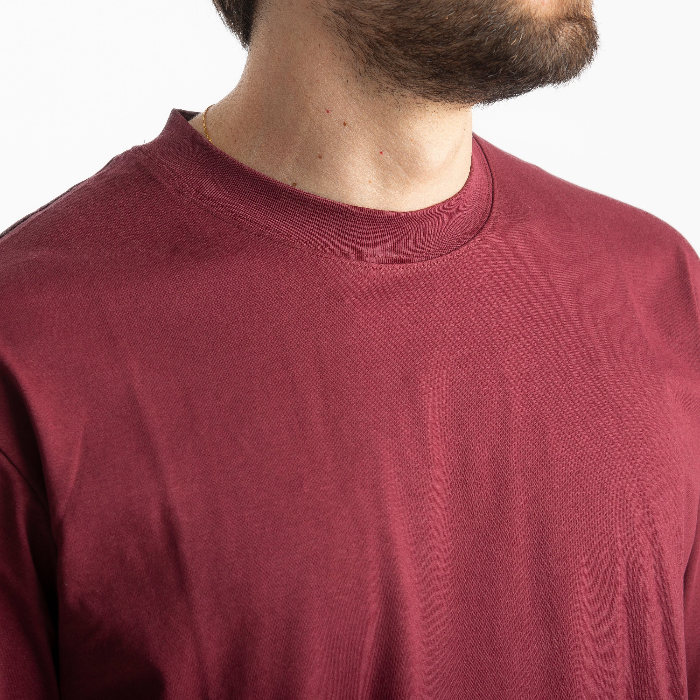 T-shirt Regular in Cotone Bordeaux