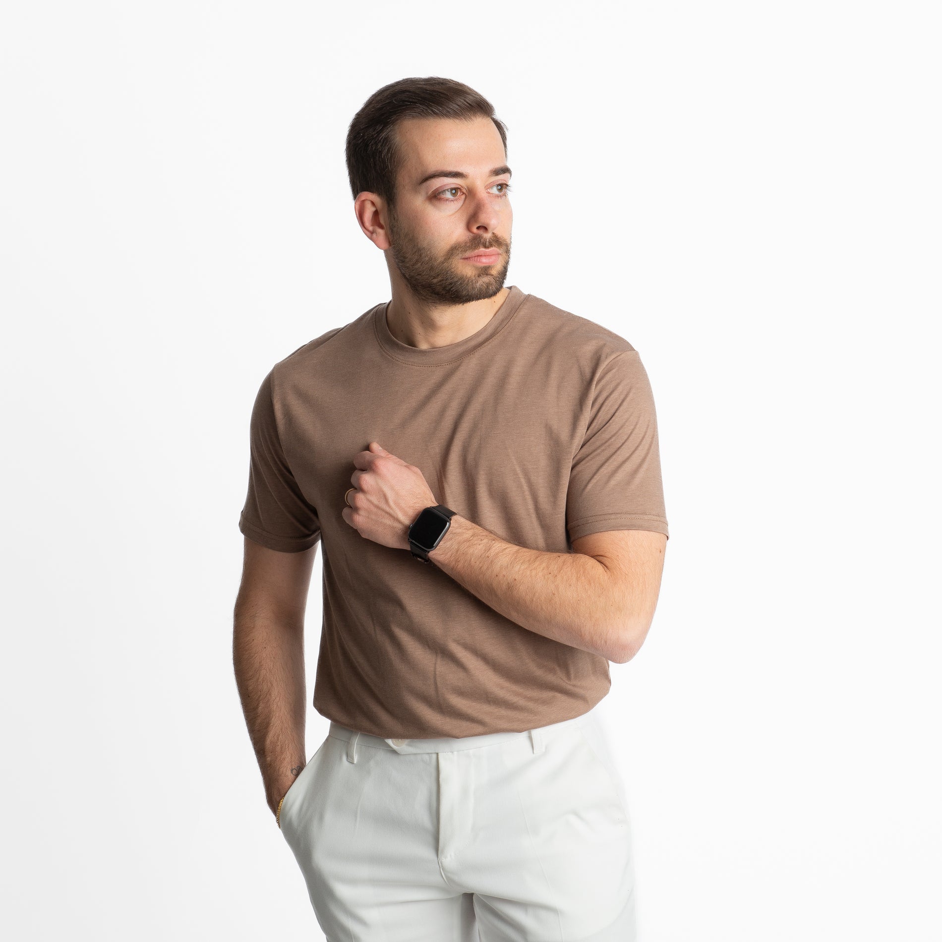T-shirt Cotone Extrafine Fango