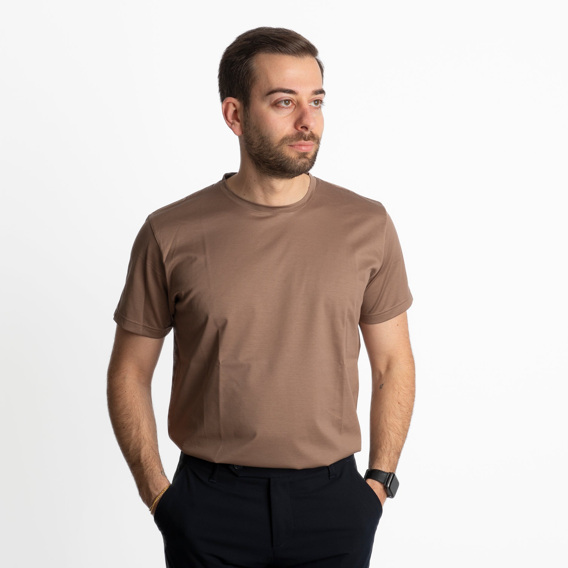 T-shirt Uomo Filo di Scozia Fango