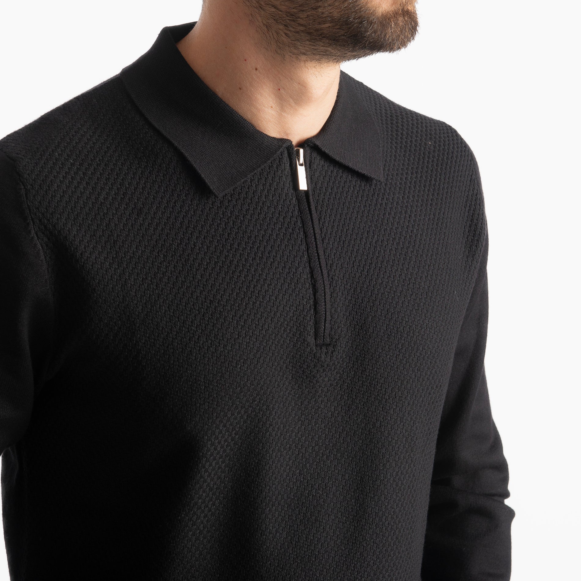 Polo in Maglia M945 Nero
