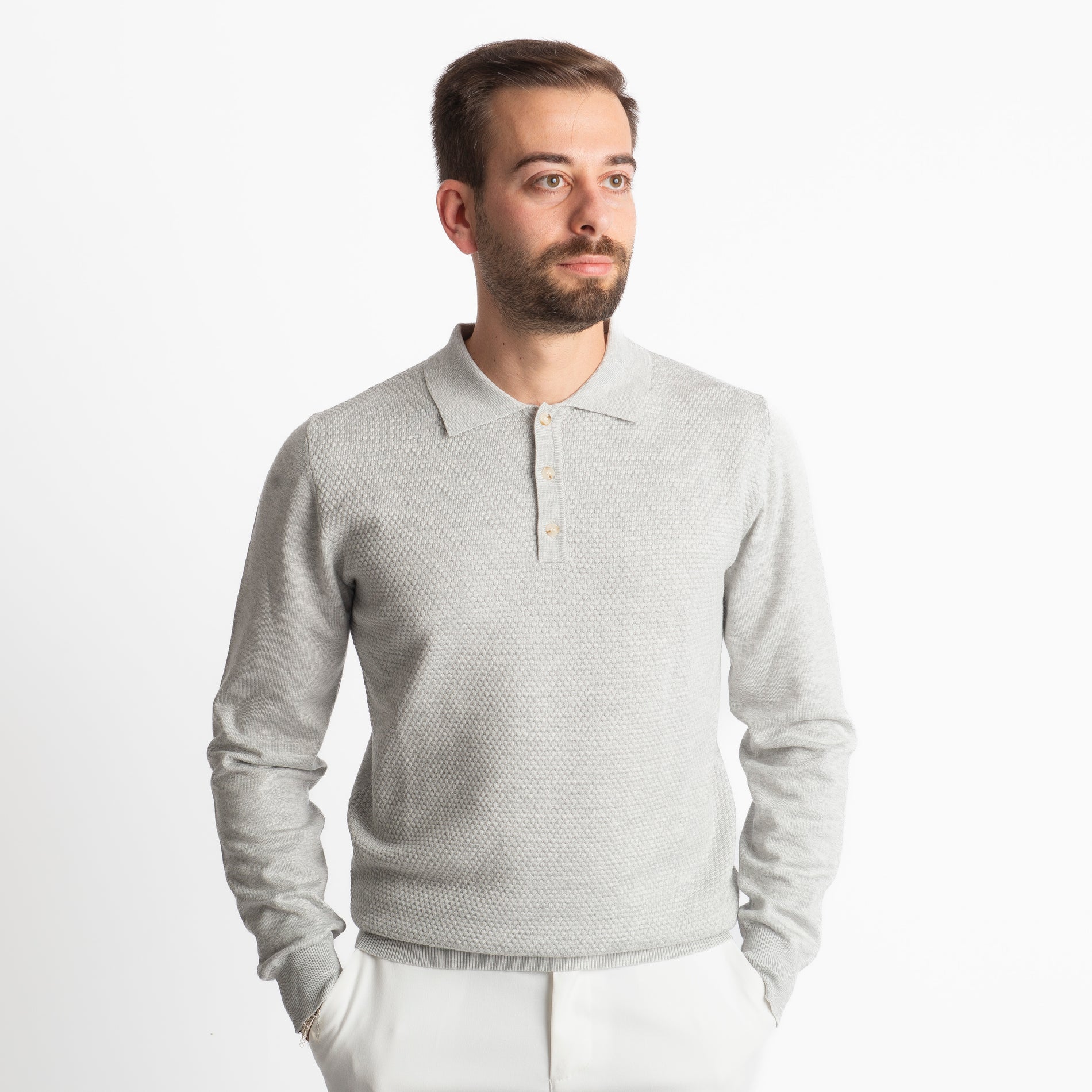 Polo in Maglia M933 Grigio