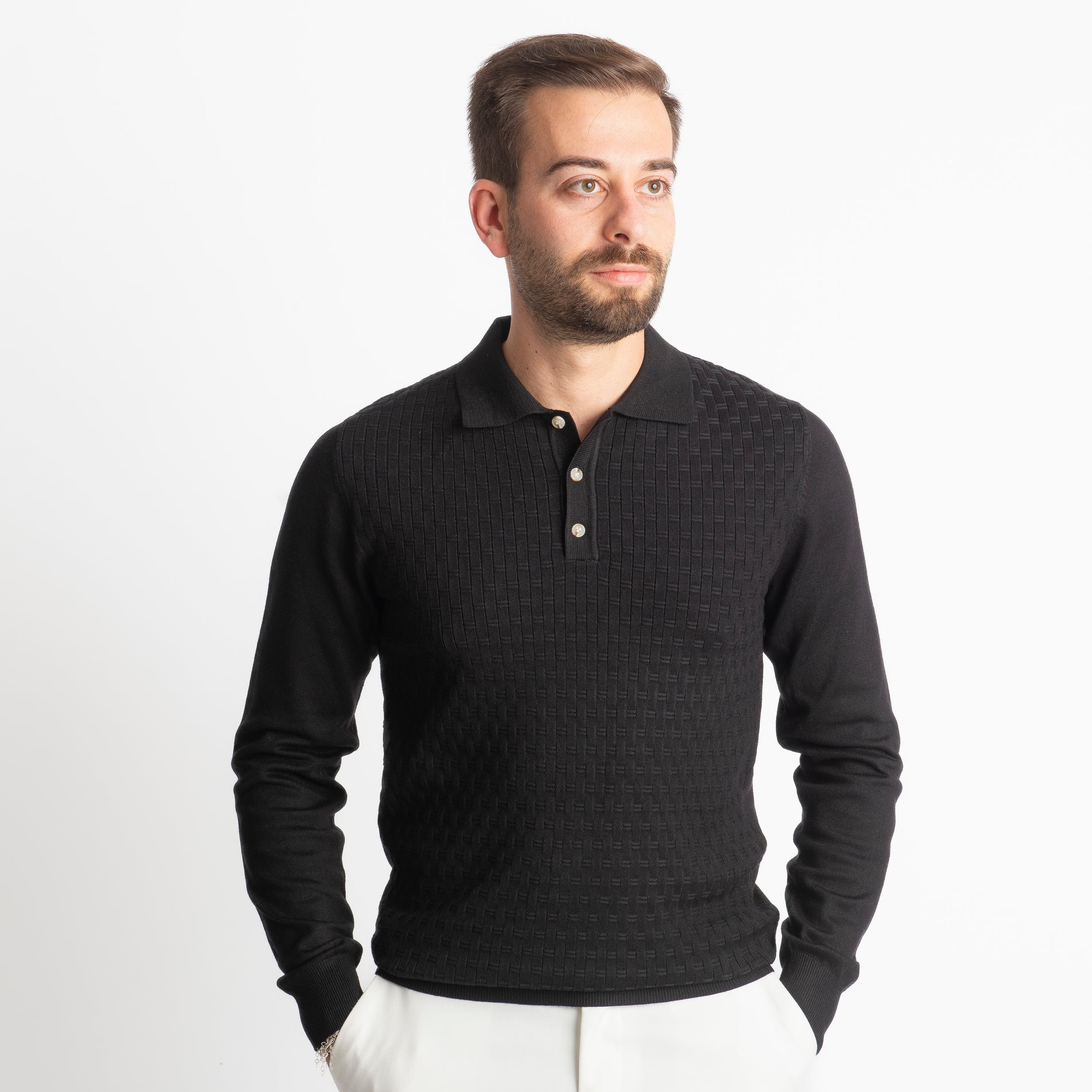 Polo in Maglia M947 Nero