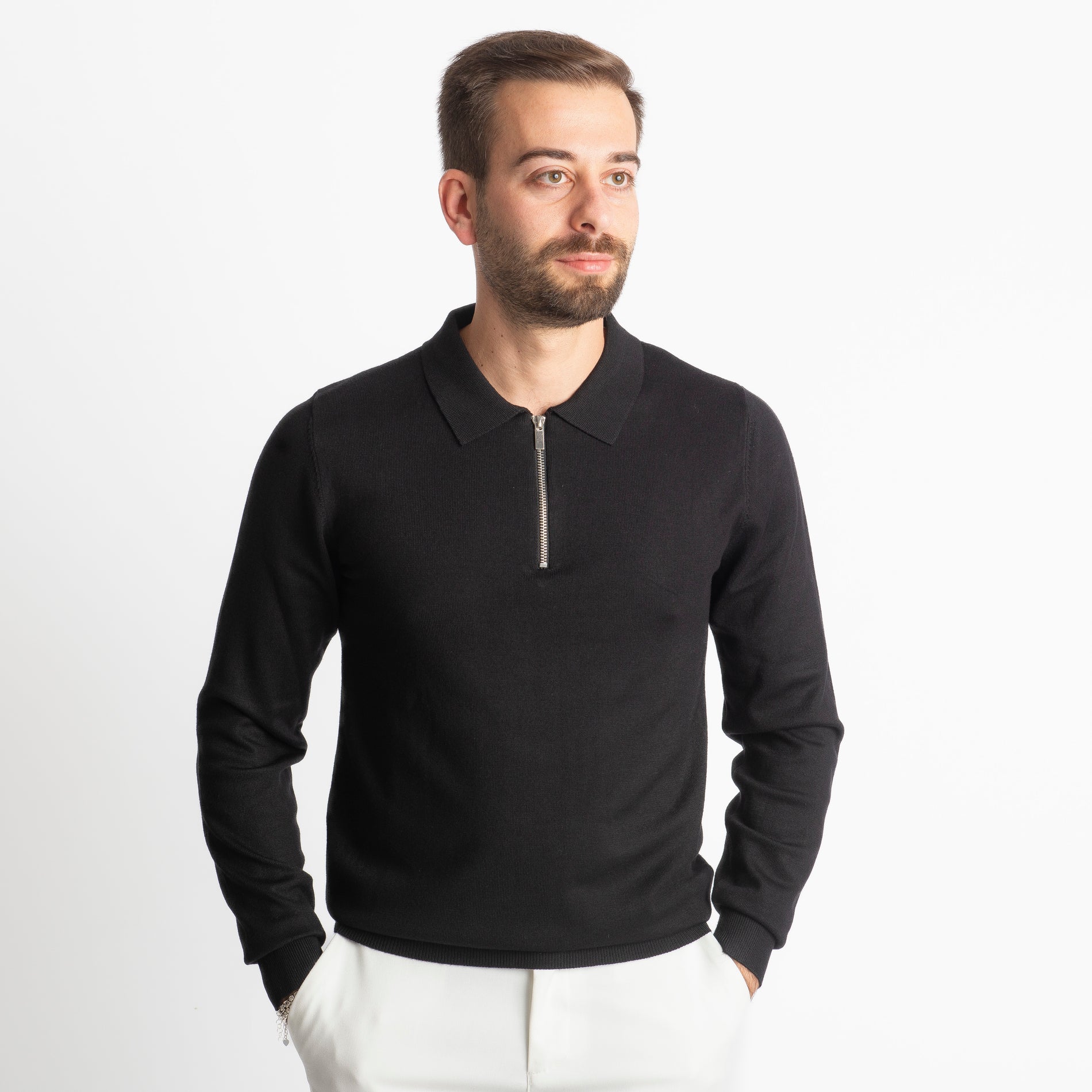 Polo in Maglia M938 Nero