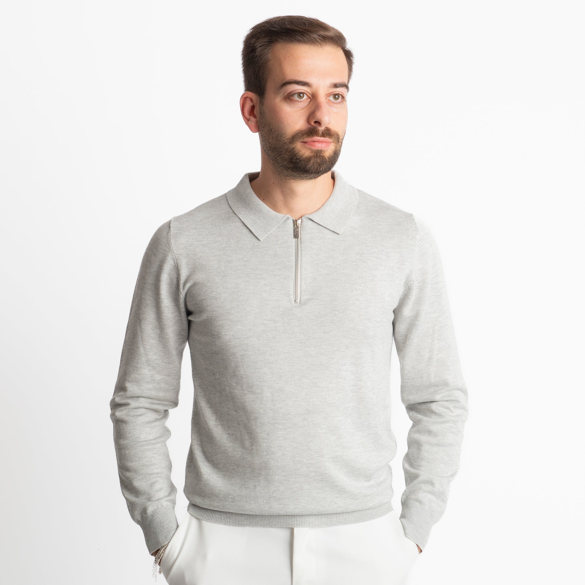 Polo in Maglia M938 Grigio
