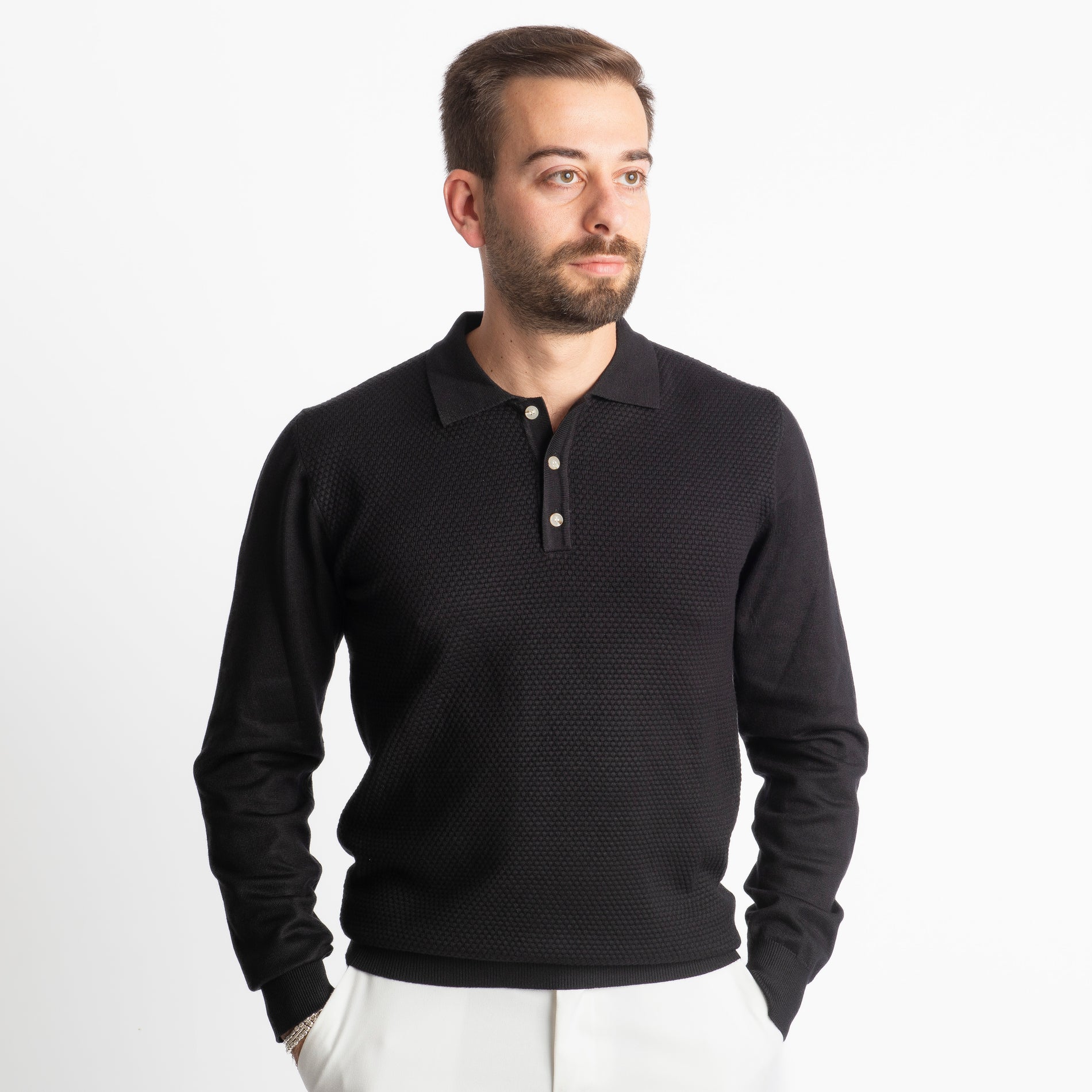 Polo in Maglia M933 Nero