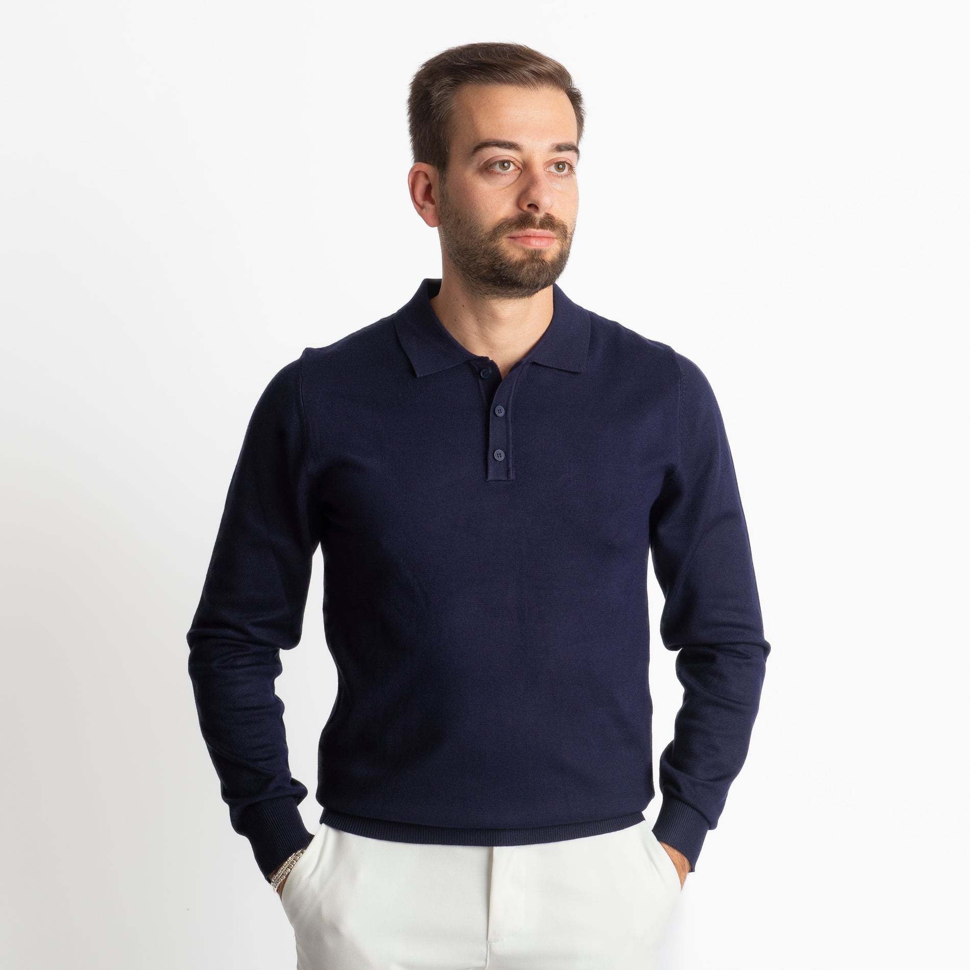 Polo in Maglia MP888 Blu Notte