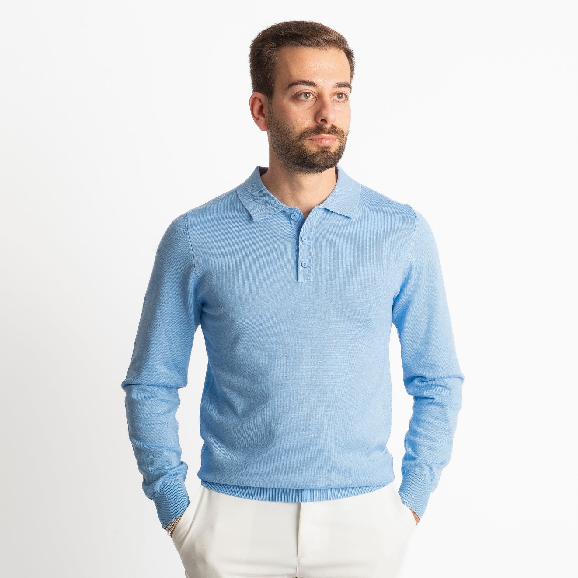 Polo in Maglia MP888 Celeste
