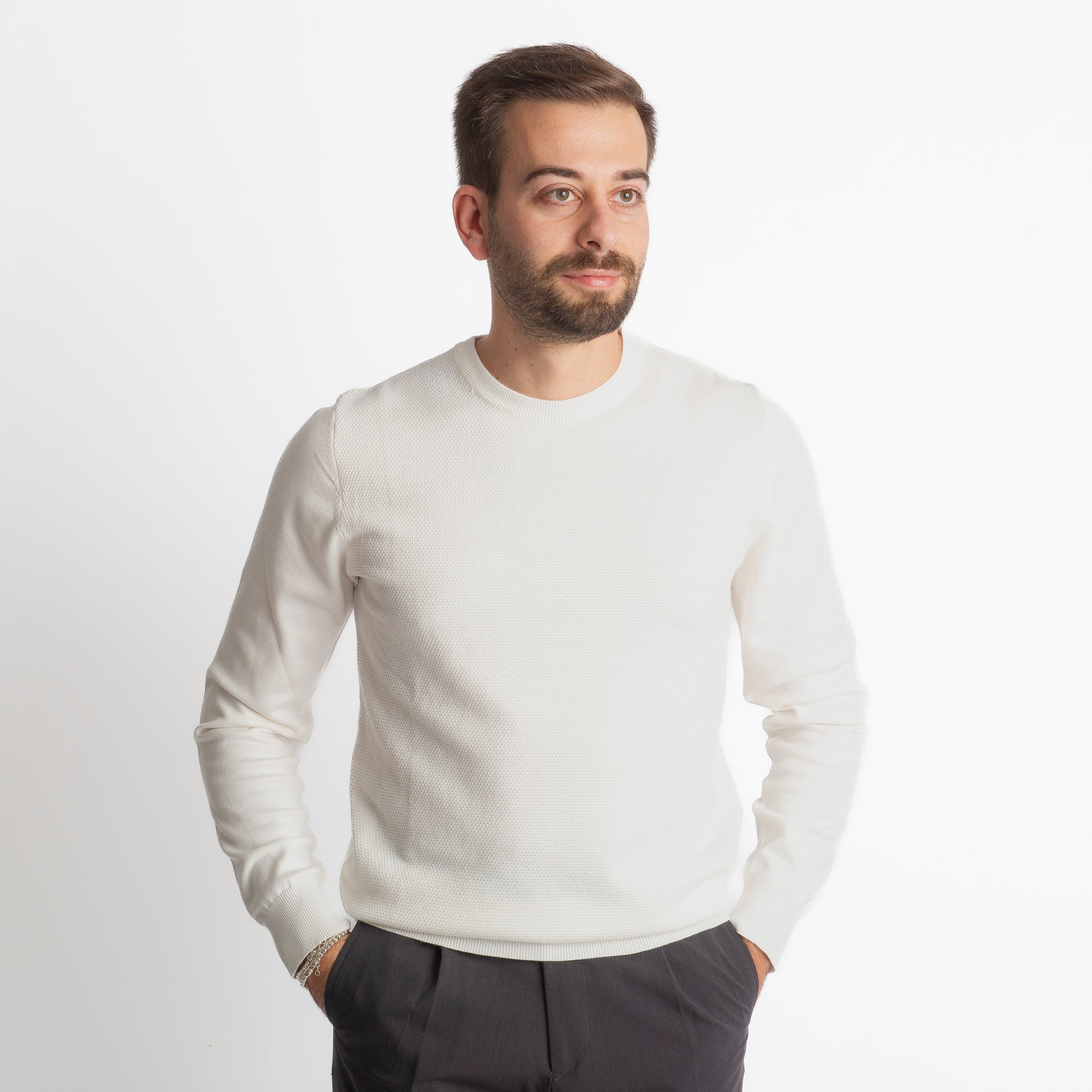 Maglioncino in Maglia M942 Bianco