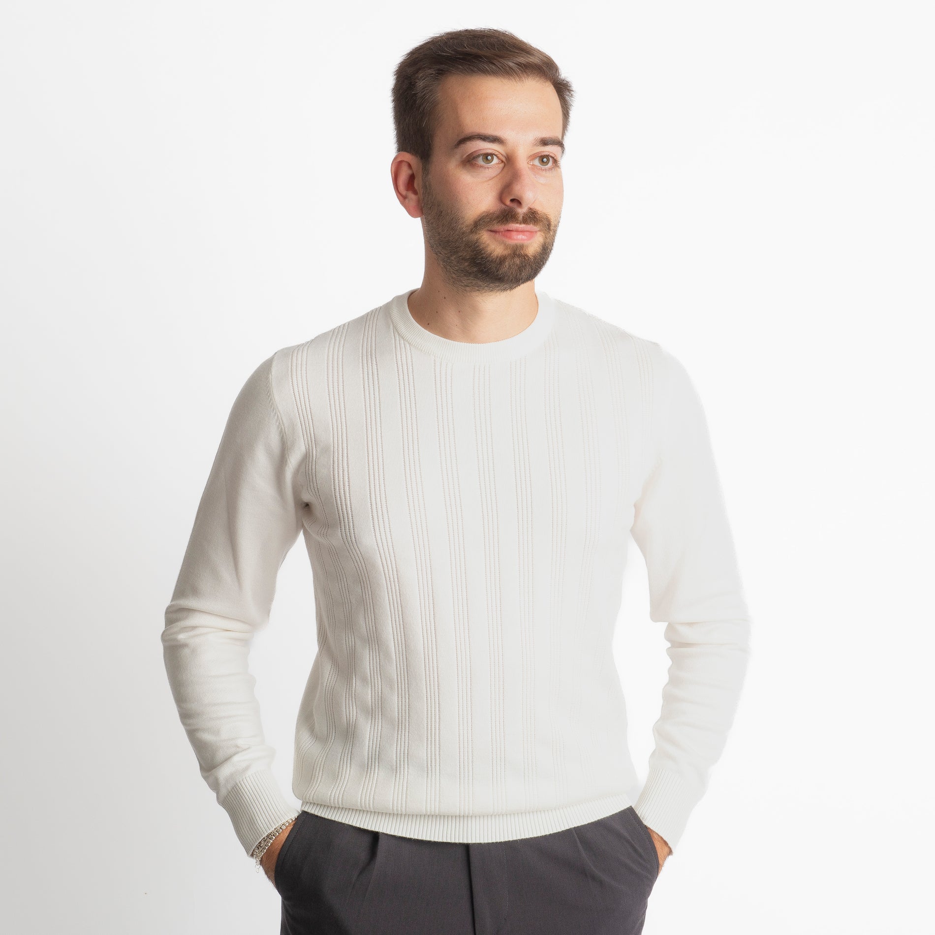 Maglioncino in Maglia M944 Bianco
