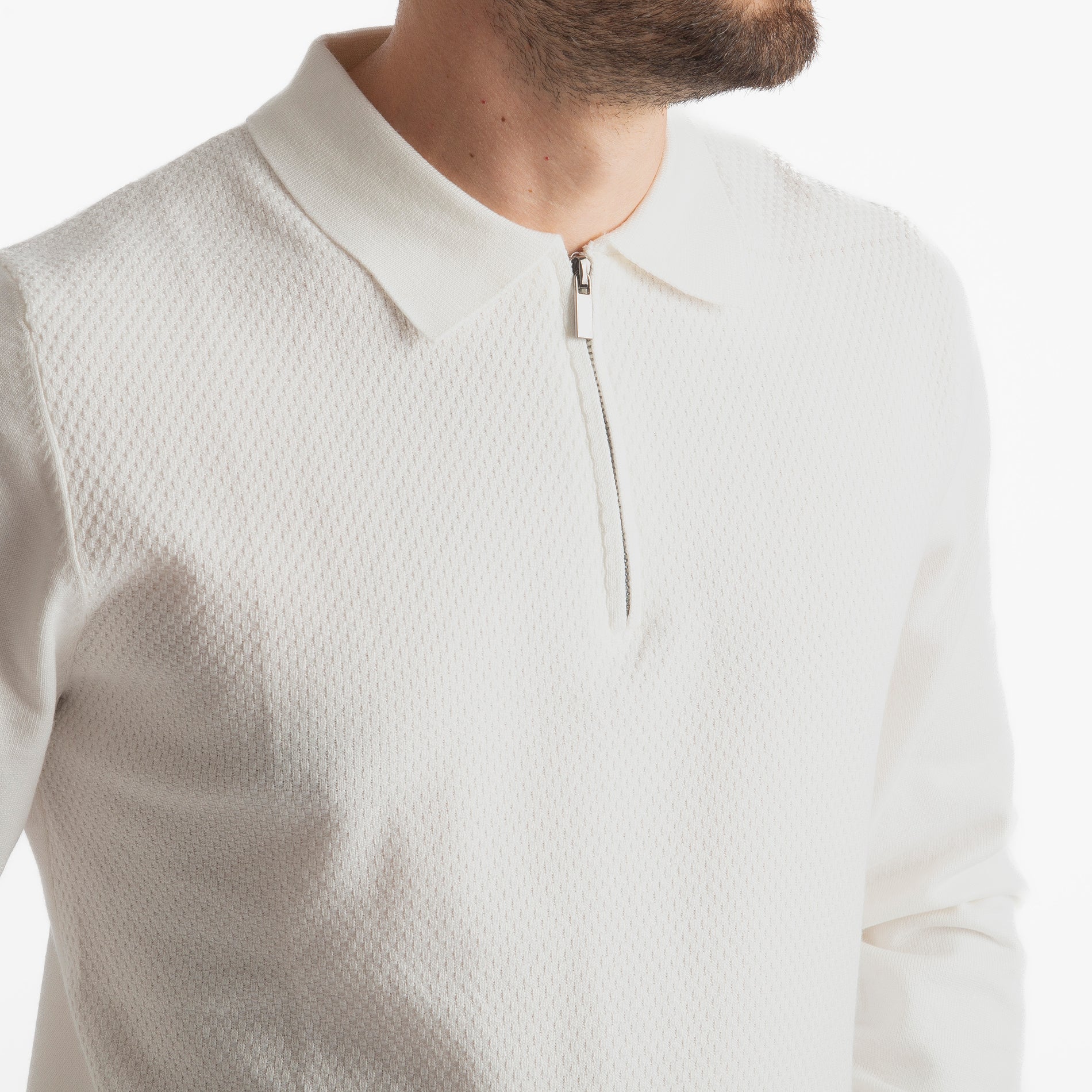 Polo in Maglia M945 Bianco