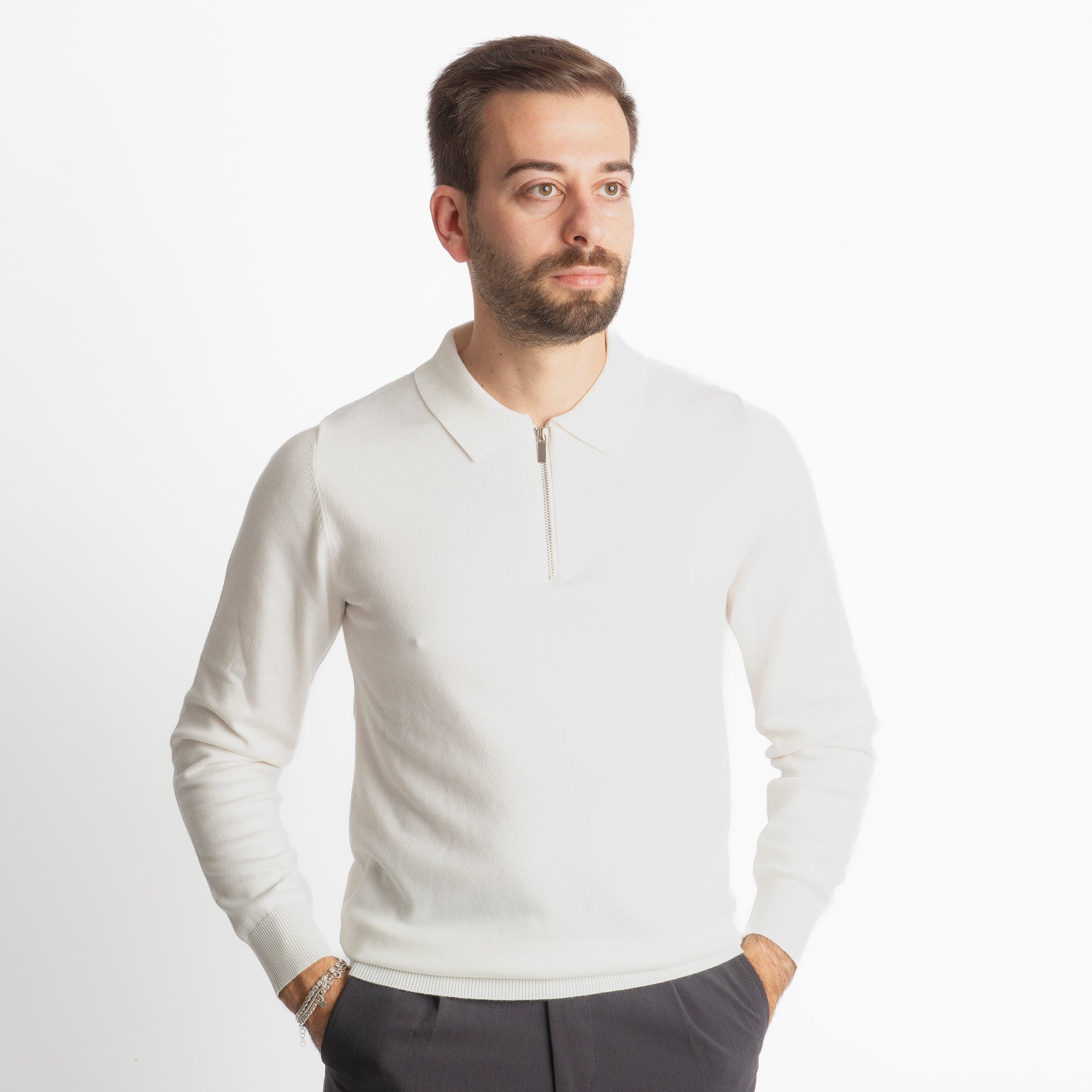 Polo in Maglia M938 Bianco