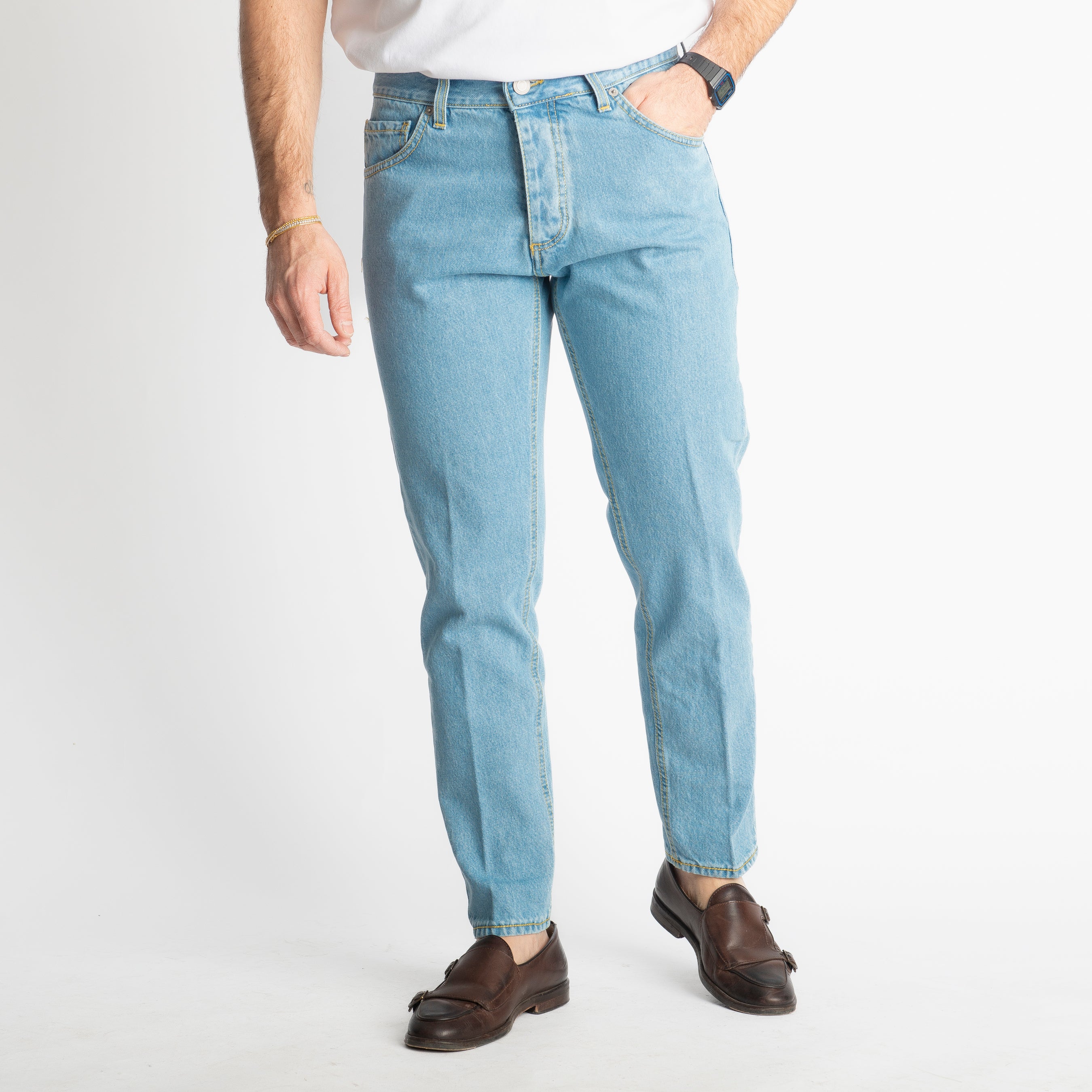 Jeans Slim Fit – Cotone Mercerizzato Sky Wash