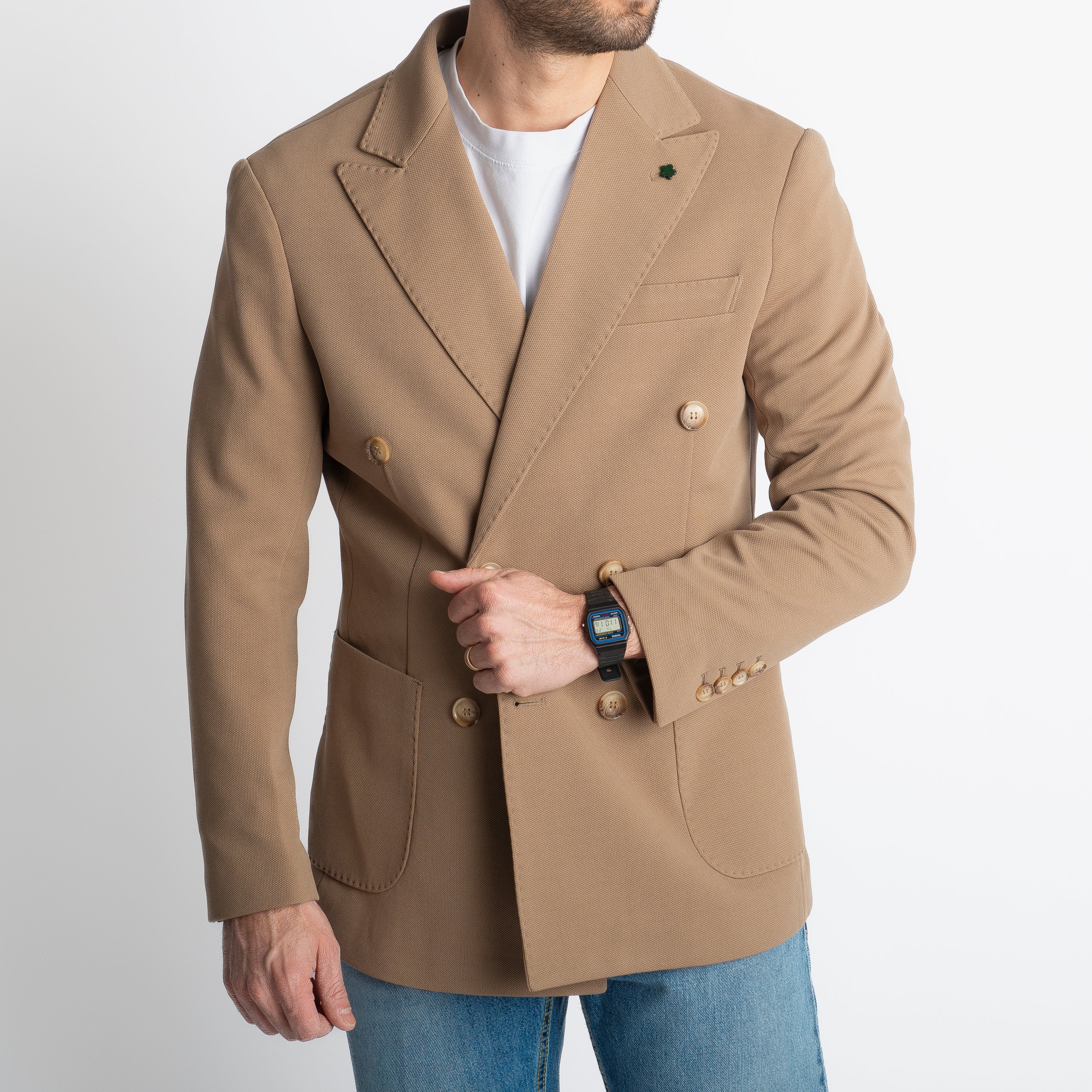 Giacca Brando Doppiopetto Beige