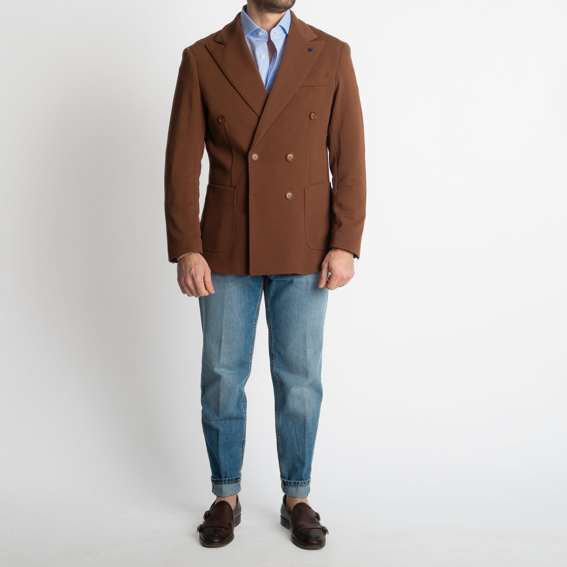 Giacca Brando Doppiopetto Tabacco