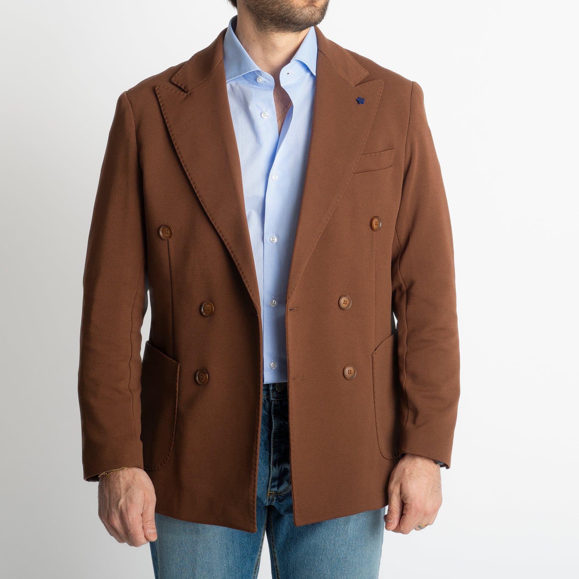 Giacca Brando Doppiopetto Tabacco