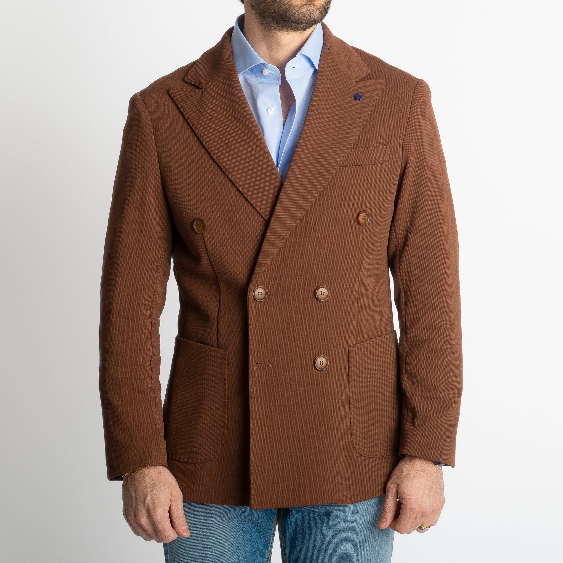 Giacca Brando Doppiopetto Tabacco