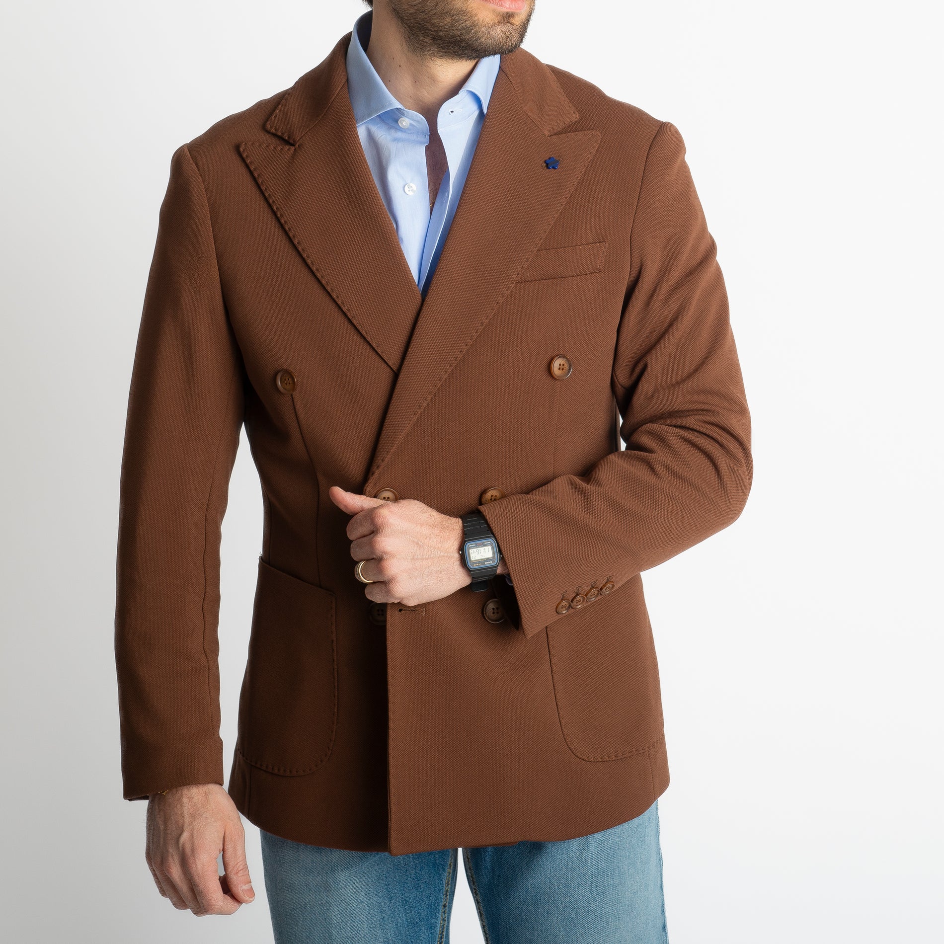 Giacca Brando Doppiopetto Tabacco