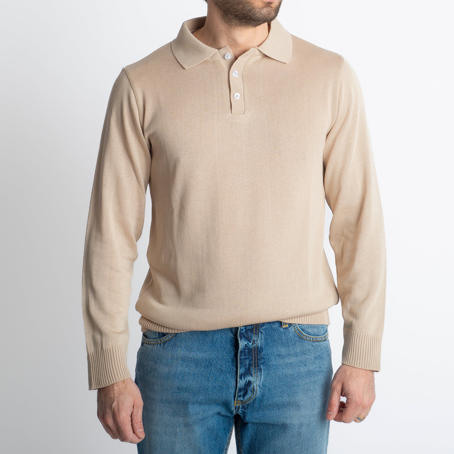 Polo In Filo Tre Bottoni Luxury Corda