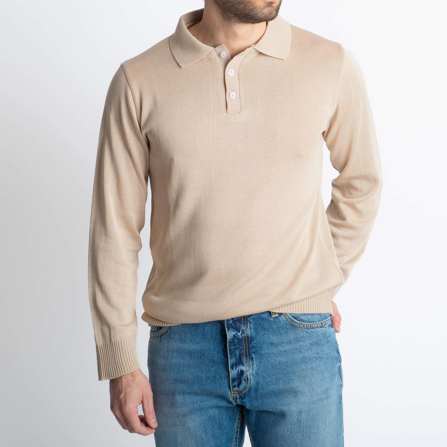 Polo In Filo Tre Bottoni Luxury Corda