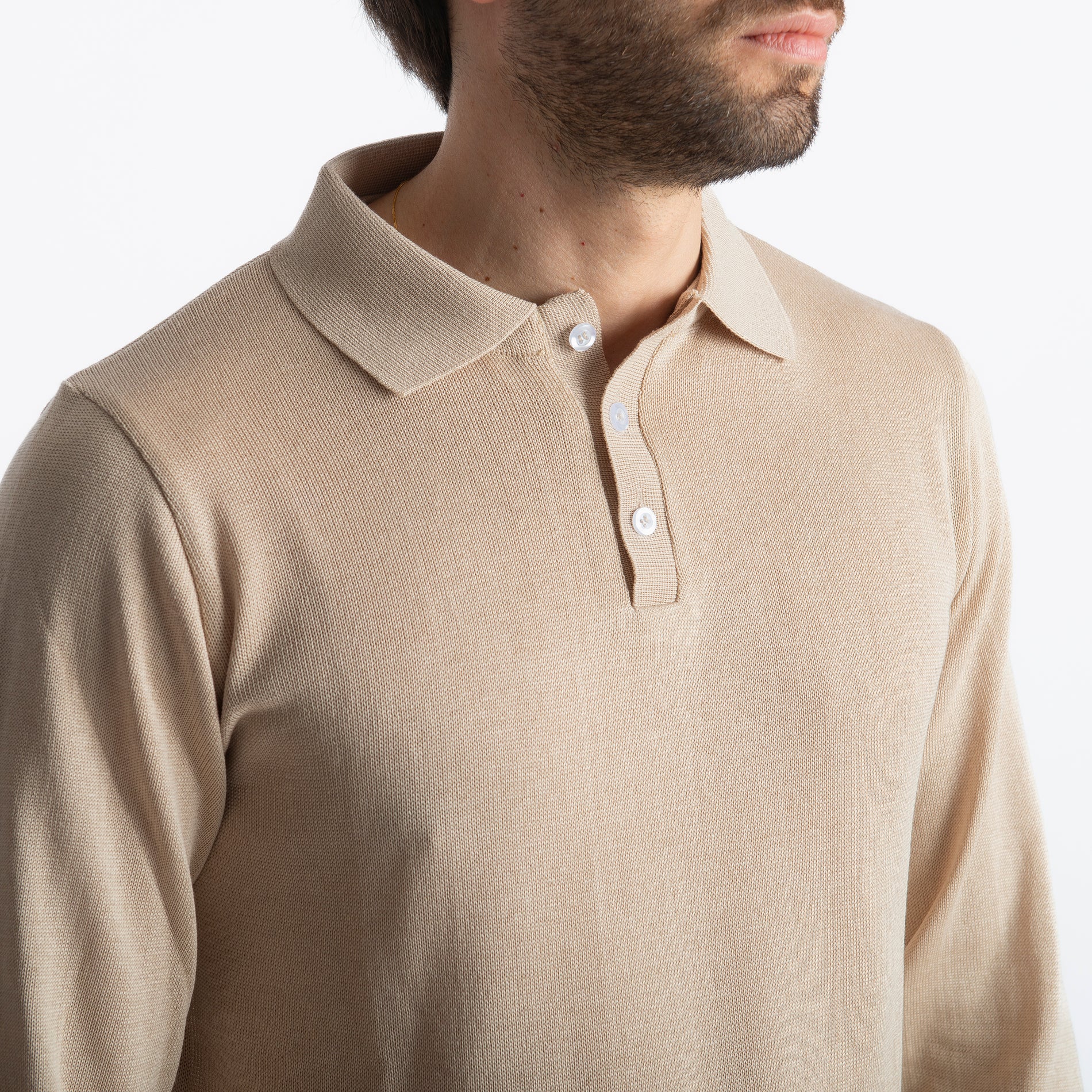 Polo In Filo Tre Bottoni Luxury Corda