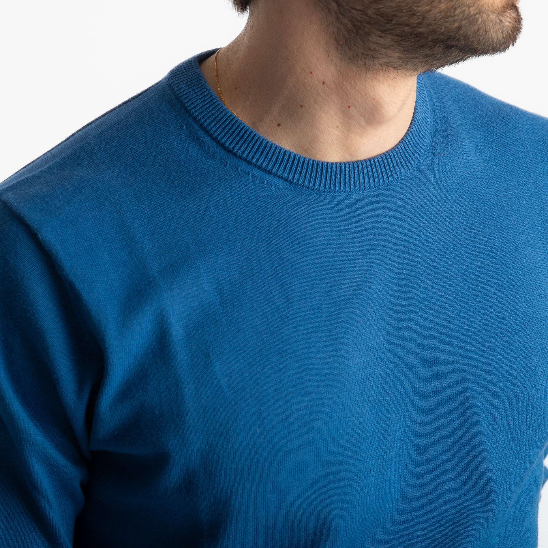 Maglioncino Girocollo In Filo Luxury Indaco