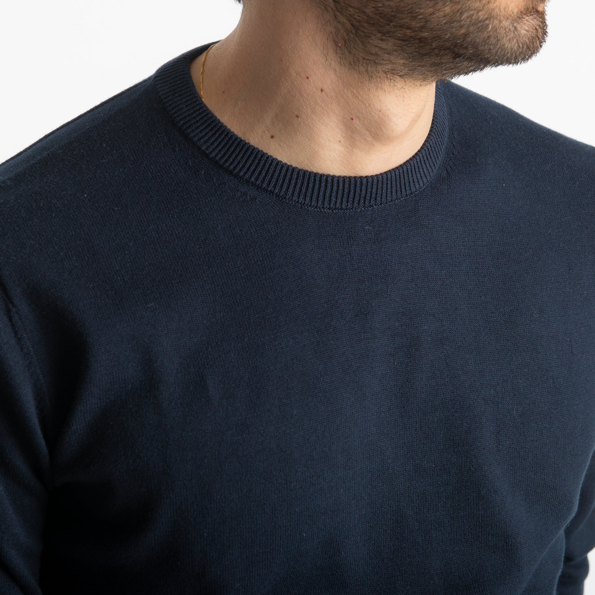 Maglioncino Girocollo In Filo Luxury Blu