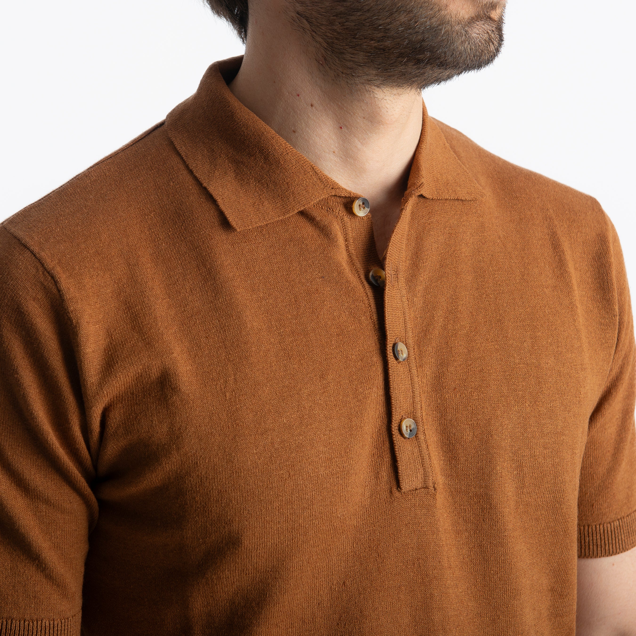 Polo Lino E Cotone Caffè
