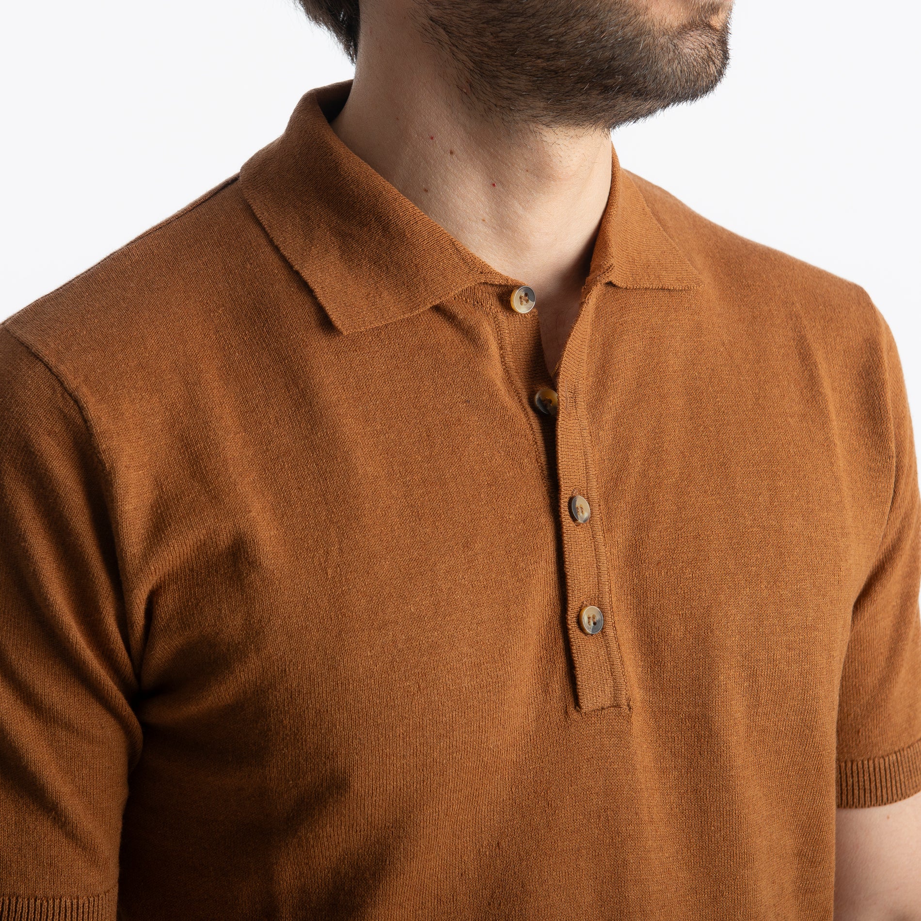 Polo Lino E Cotone Caffè