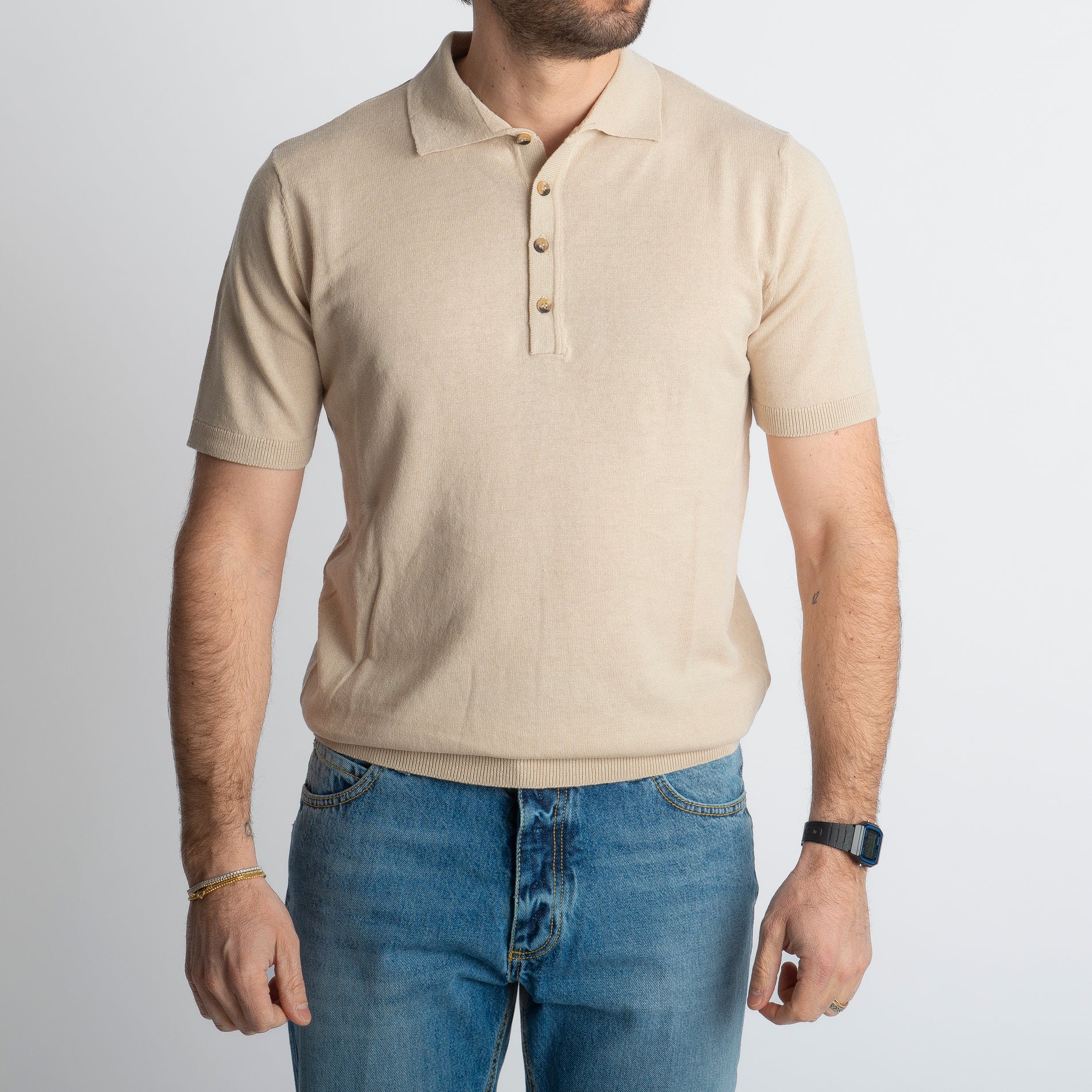 Polo Lino E Cotone Corda