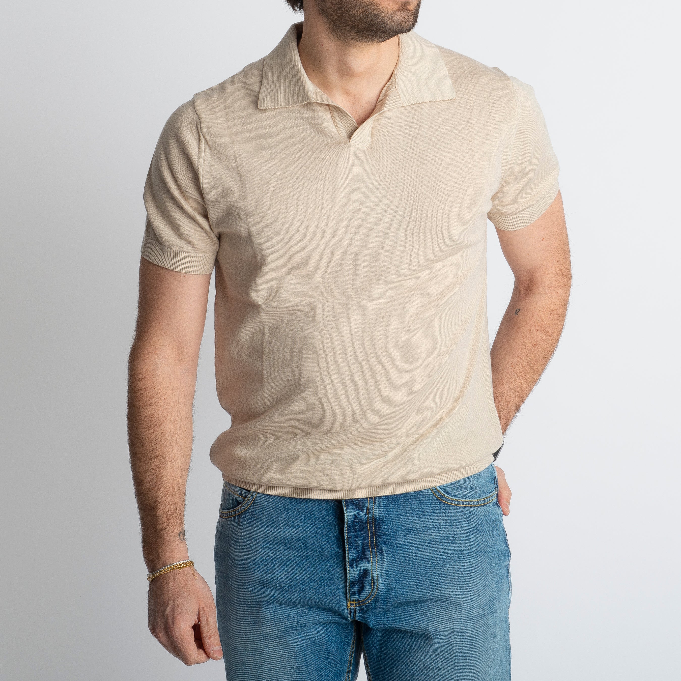 Polo Derby Rimini Mezza Manica Beige