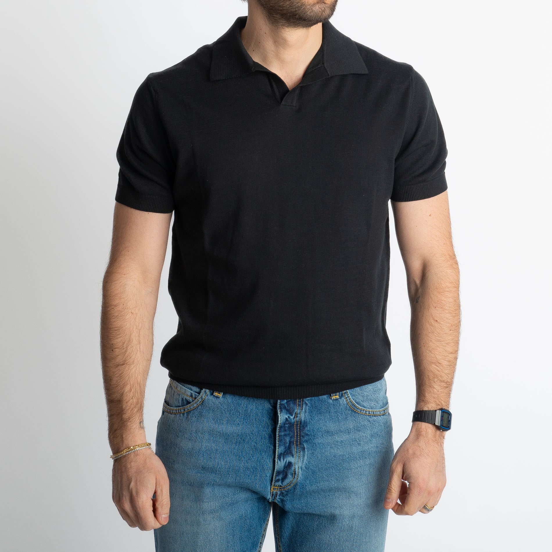 Polo Derby Rimini Mezza Manica Nero