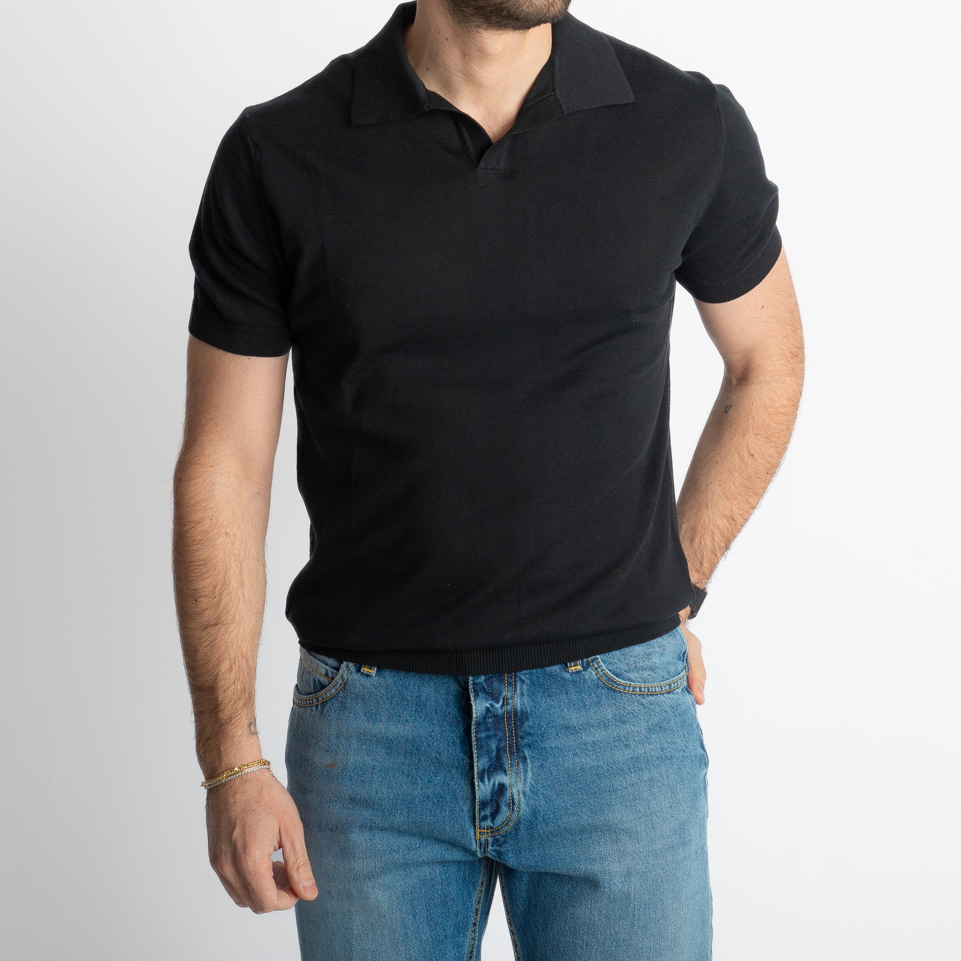 Polo Derby Rimini Mezza Manica Nero