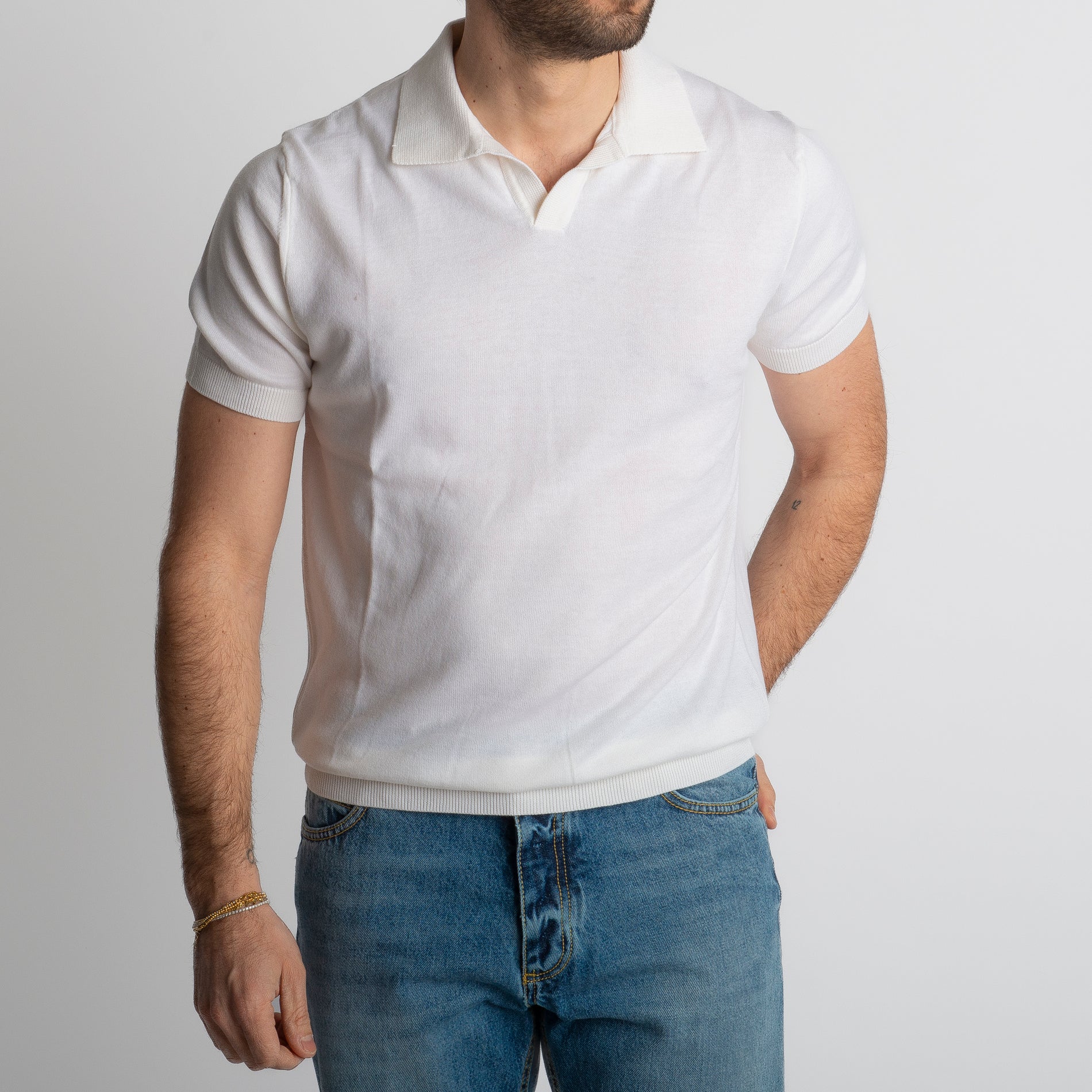 Polo Derby Rimini Mezza Manica Panna