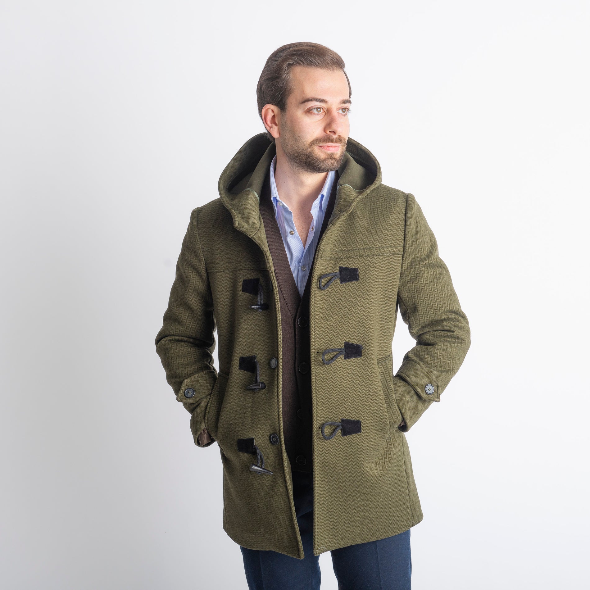 Cappotto Montgomery Spigato Verde