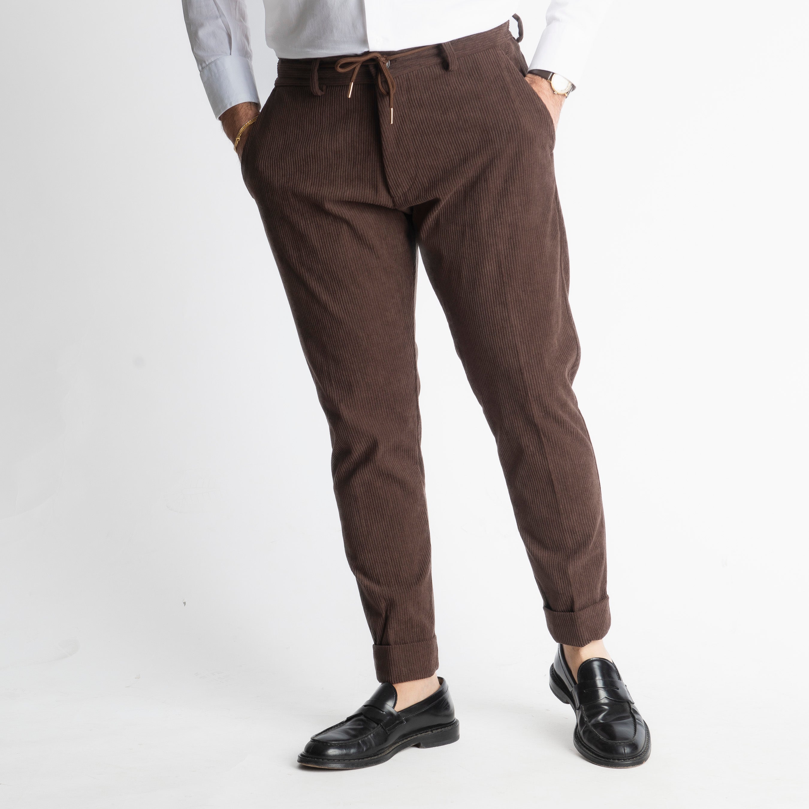 Pantalone Ischia Velluto a Coste Marrone