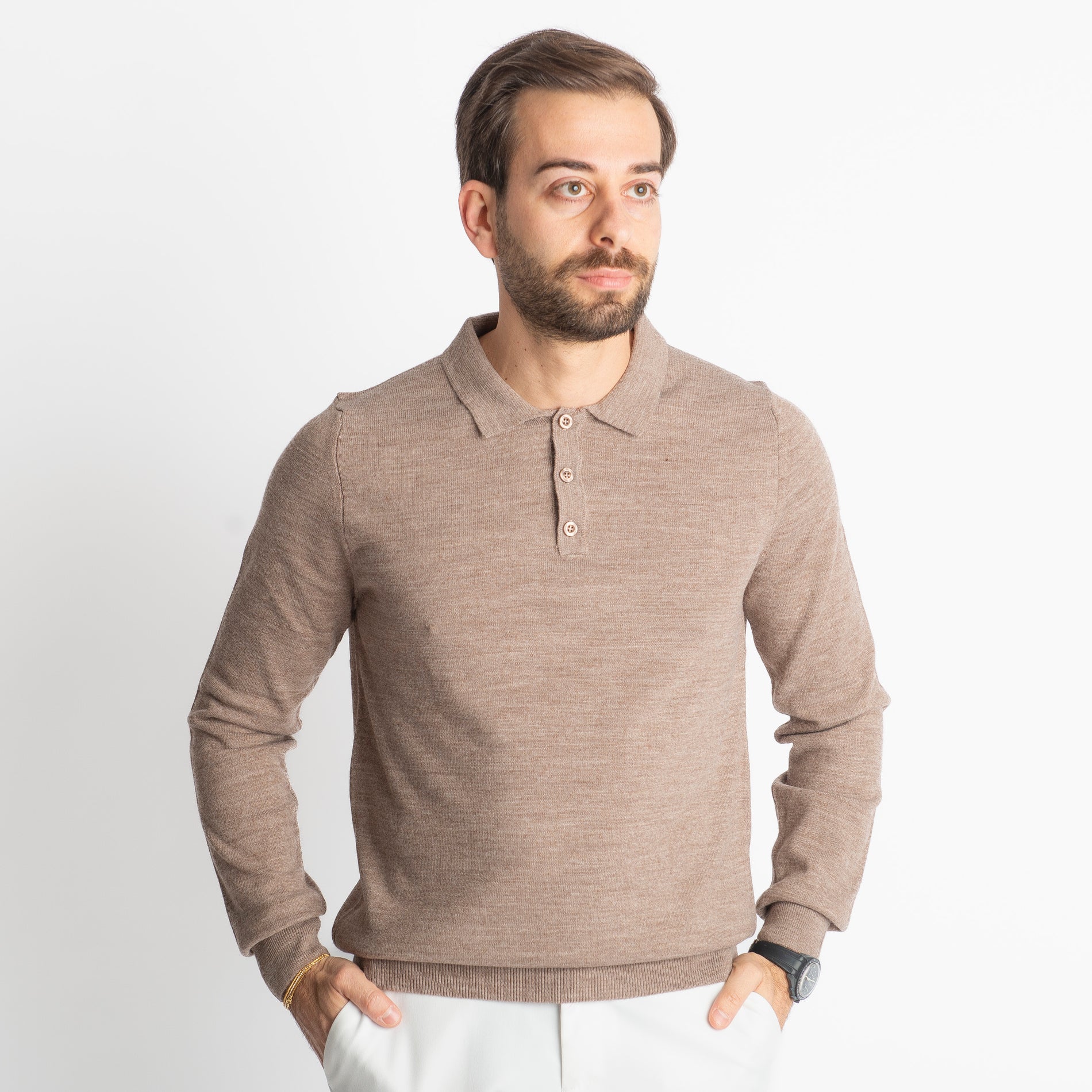 Polo Lana Merinos Fango