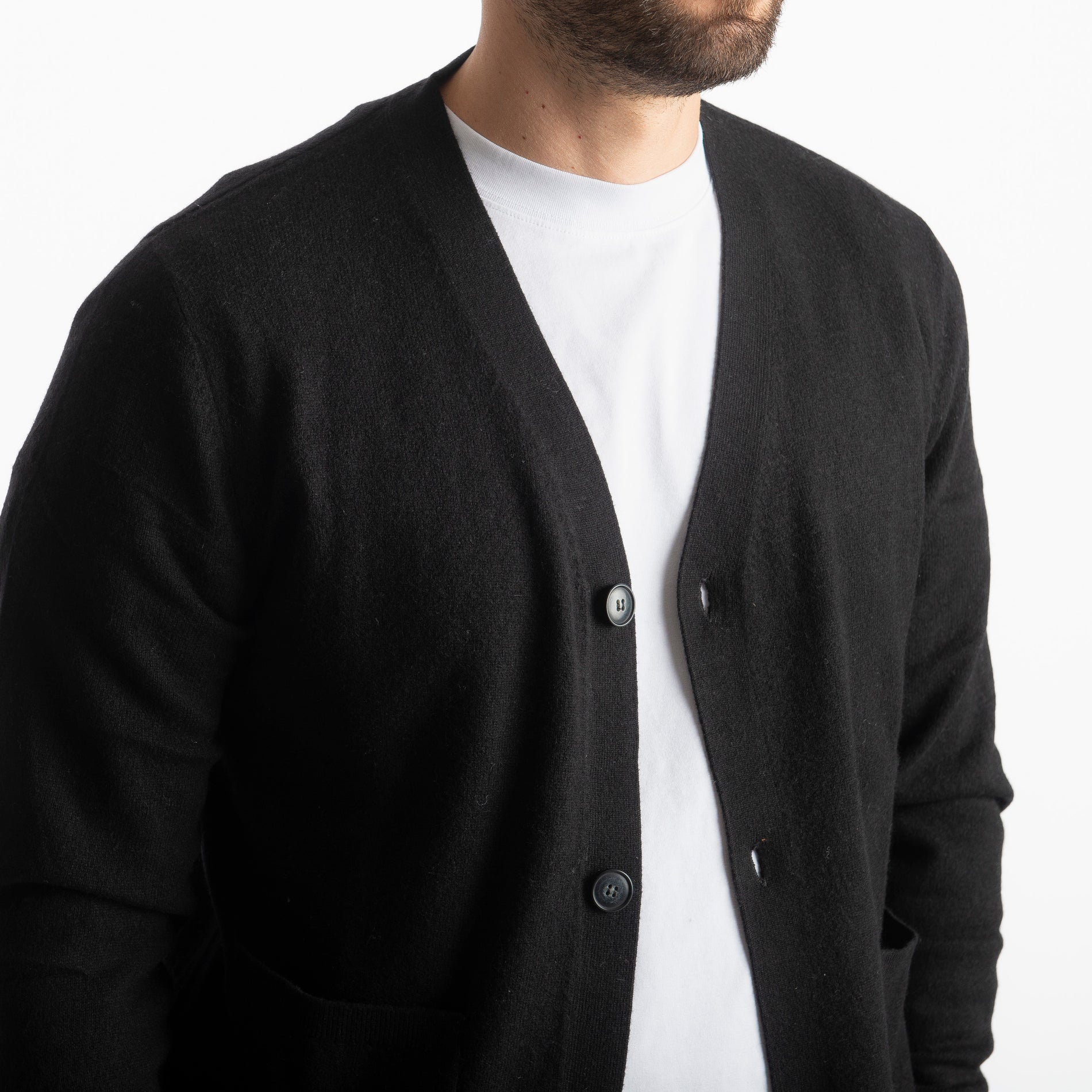 Cardigan In Cashmere CA33 Nero