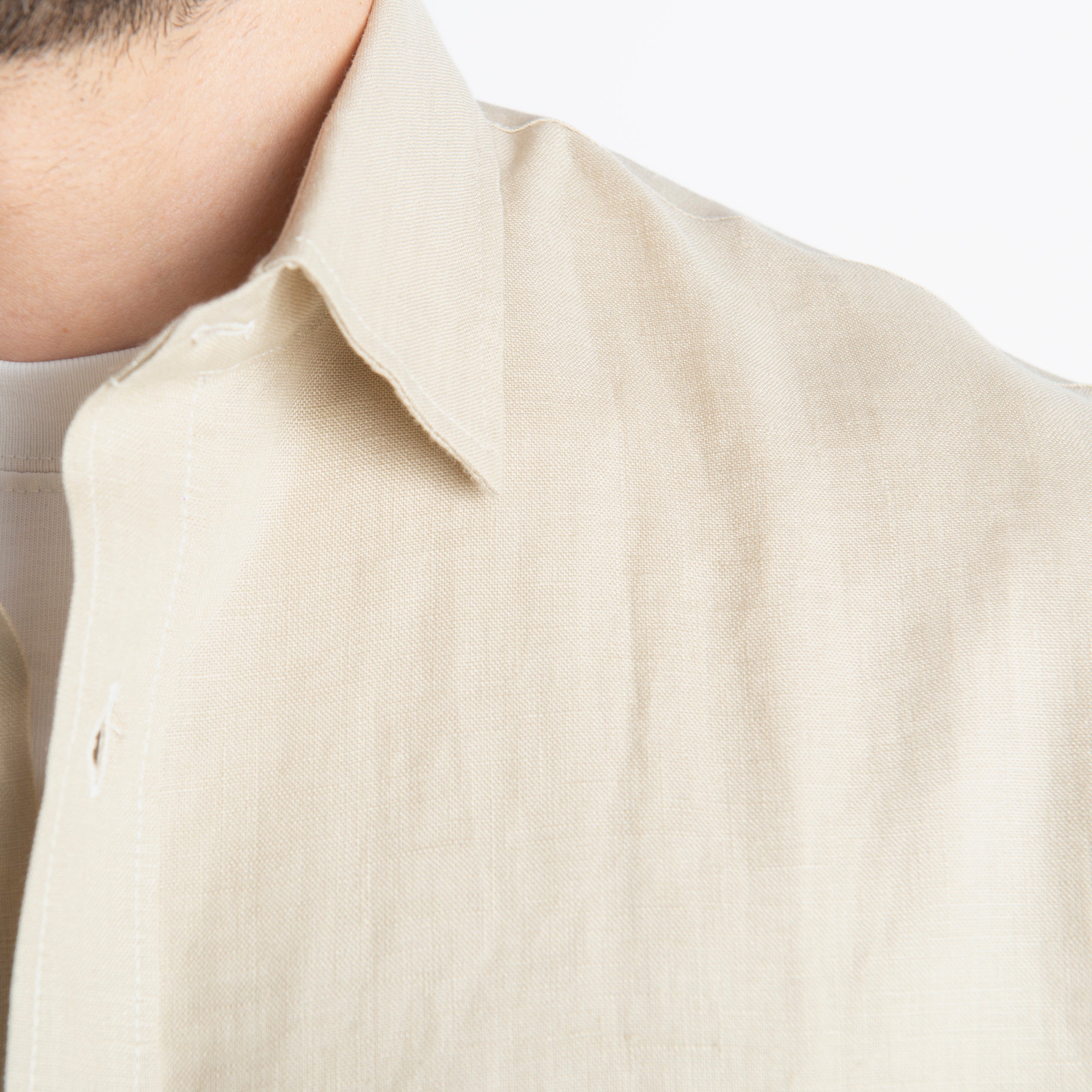Camicia 100% Lino Irlandese Over Beige