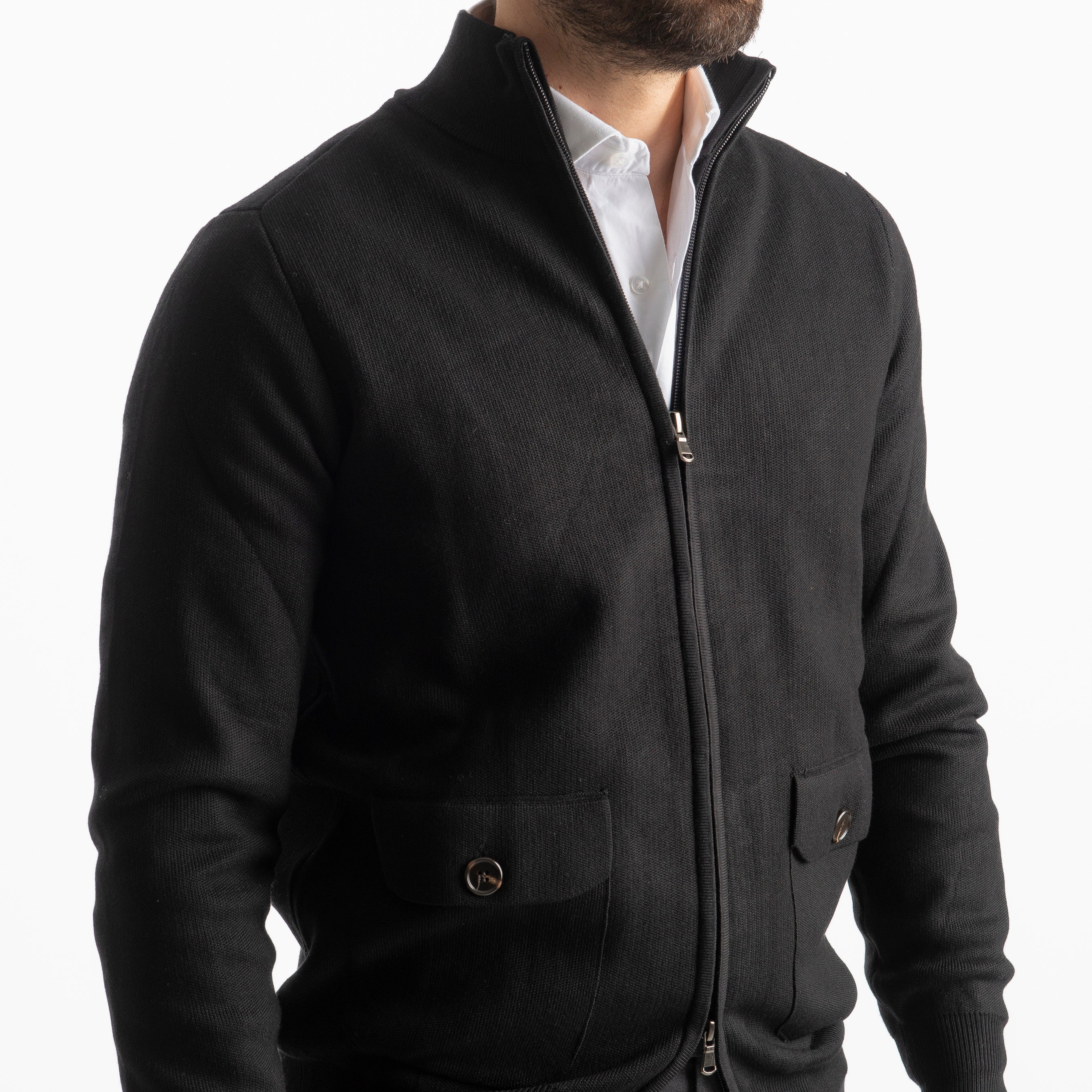 Cardigan Con Zip 251167 Nero