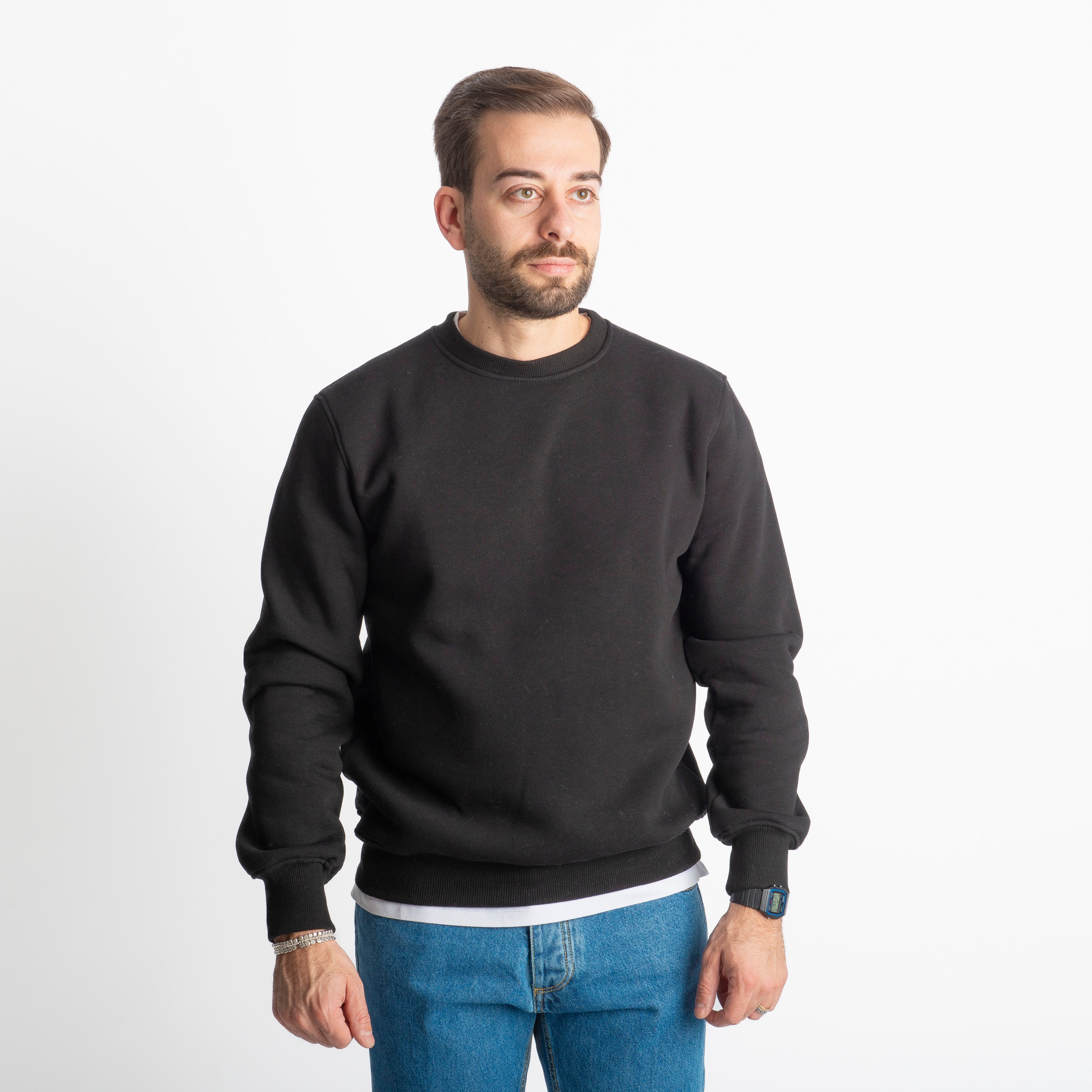 Felpa Uomo Girocollo 0310 Nera