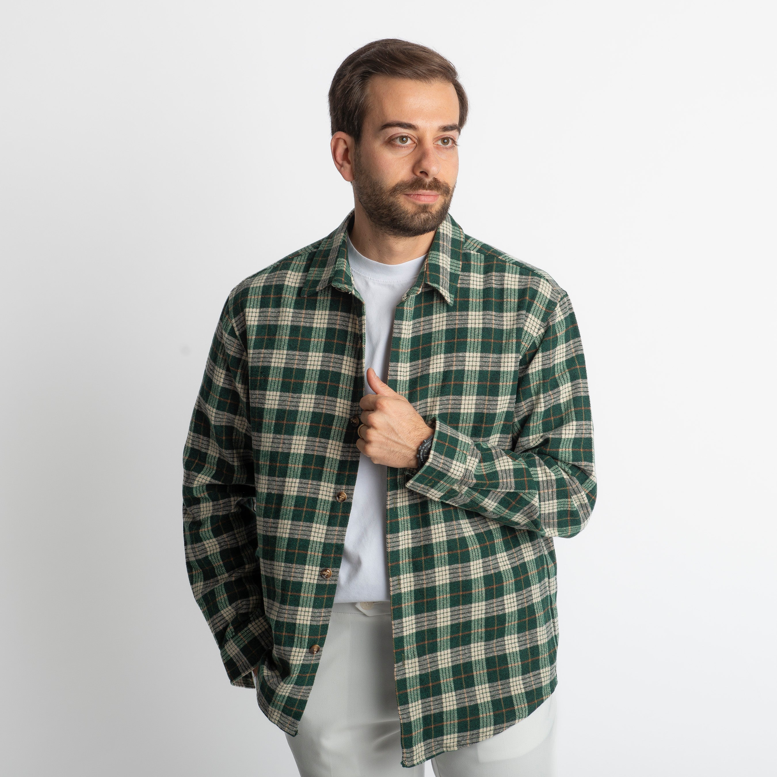 Camicia in Flanella a Quadri Verde