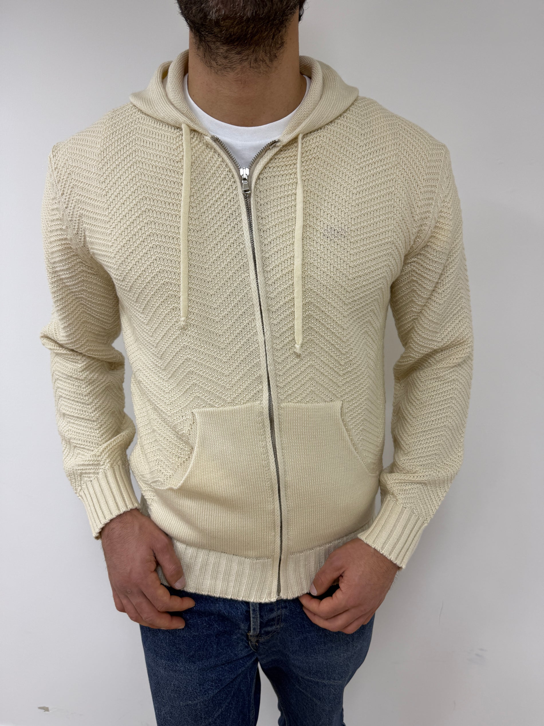 Felpa In Lana Merinos Beige