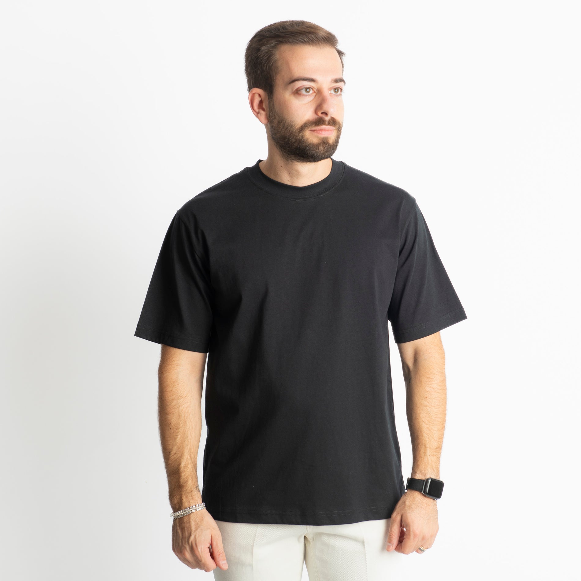 T-shirt Regular in Cotone Nera