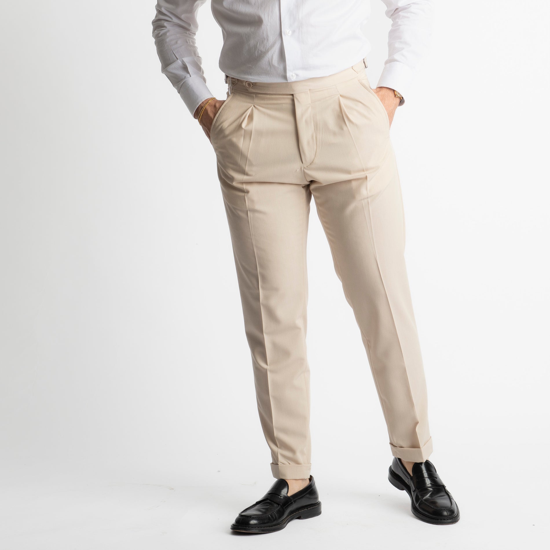 Pantalone Miller Doppia Fibbia Beige