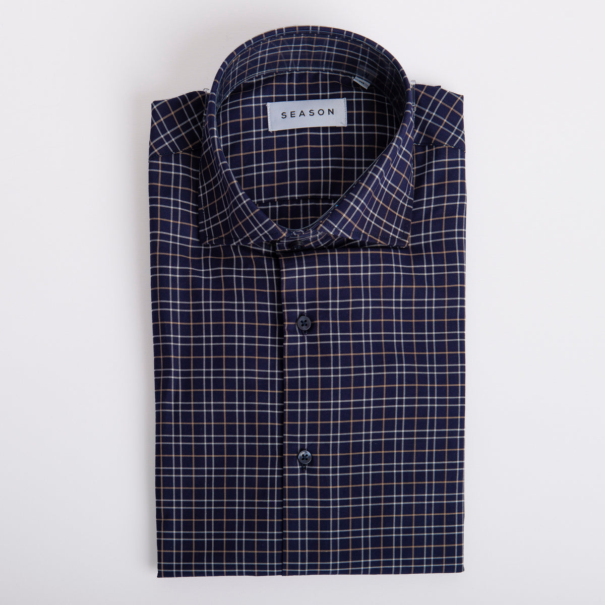 Camicia Como in Cotone Twill Blu